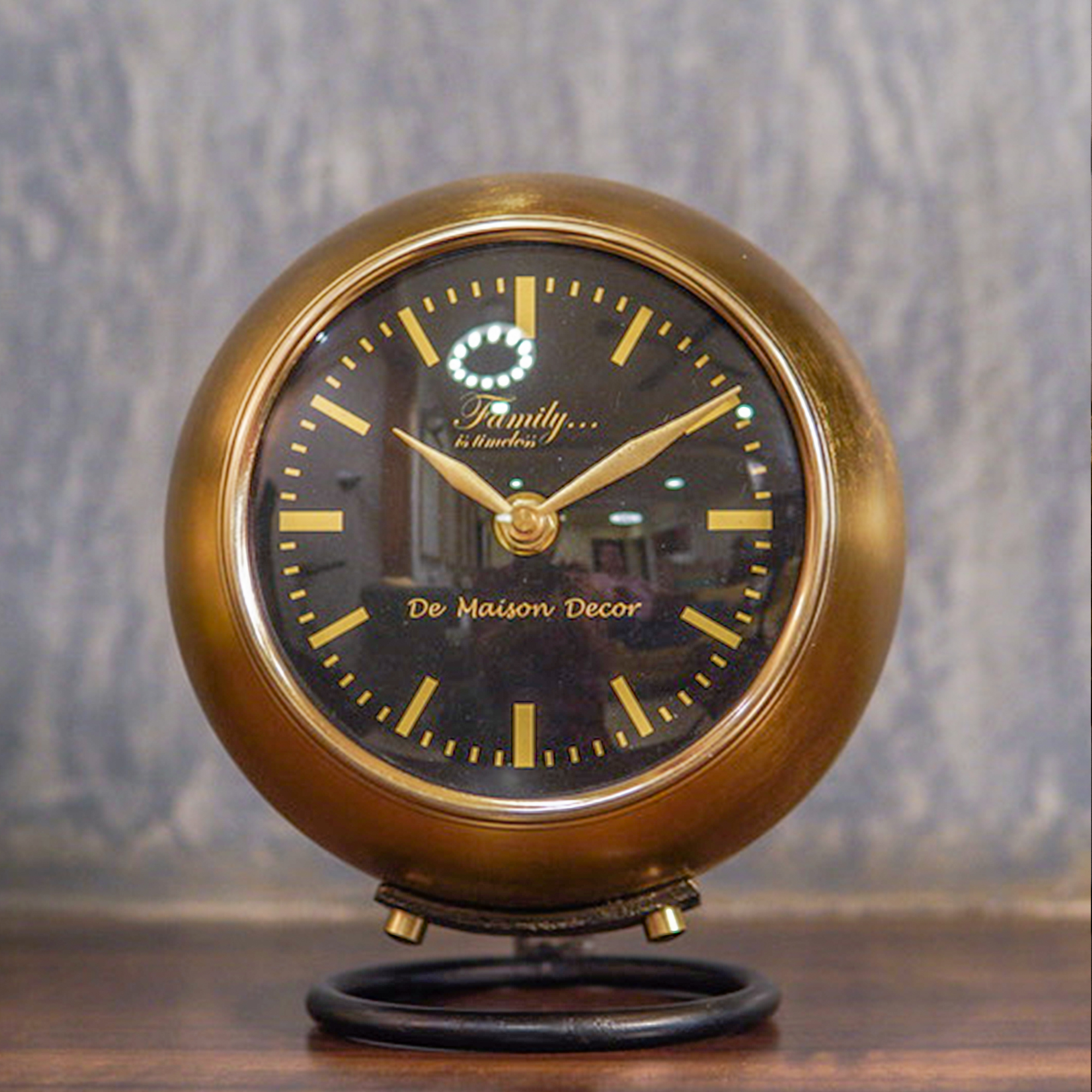 Pure Full Brass Large Heritage Large Gold Table Clock