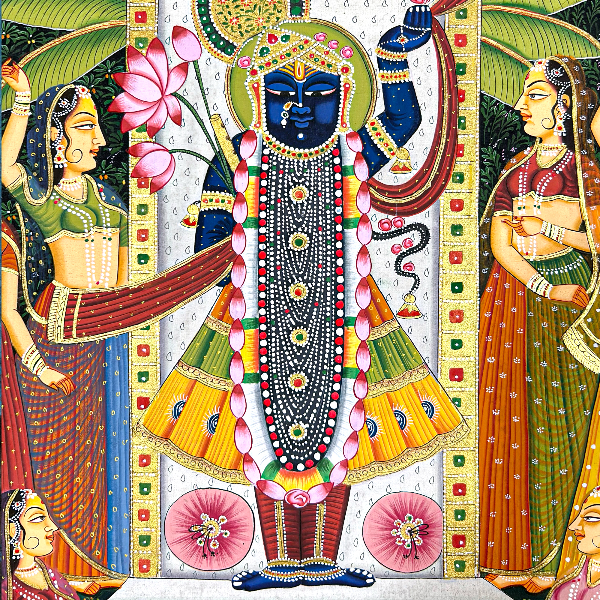 Pichwai Art - Handmade Shreenathji Raas Leela Pichwai Painting