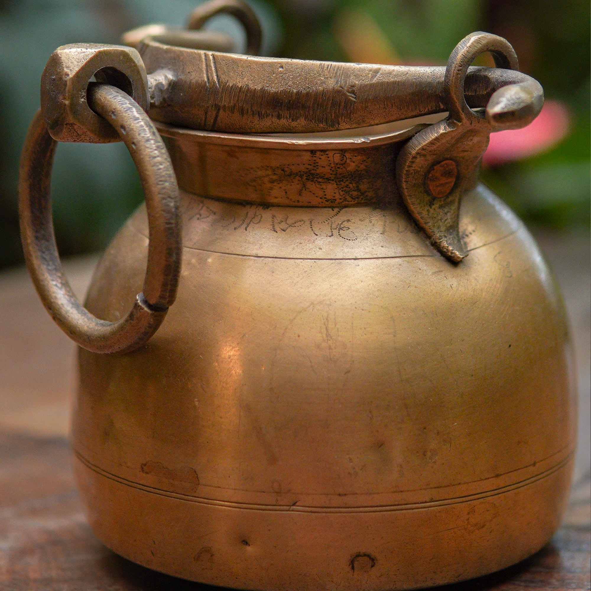 Handcrafted Vintage Heritage Brass Lota With Hanging Loop