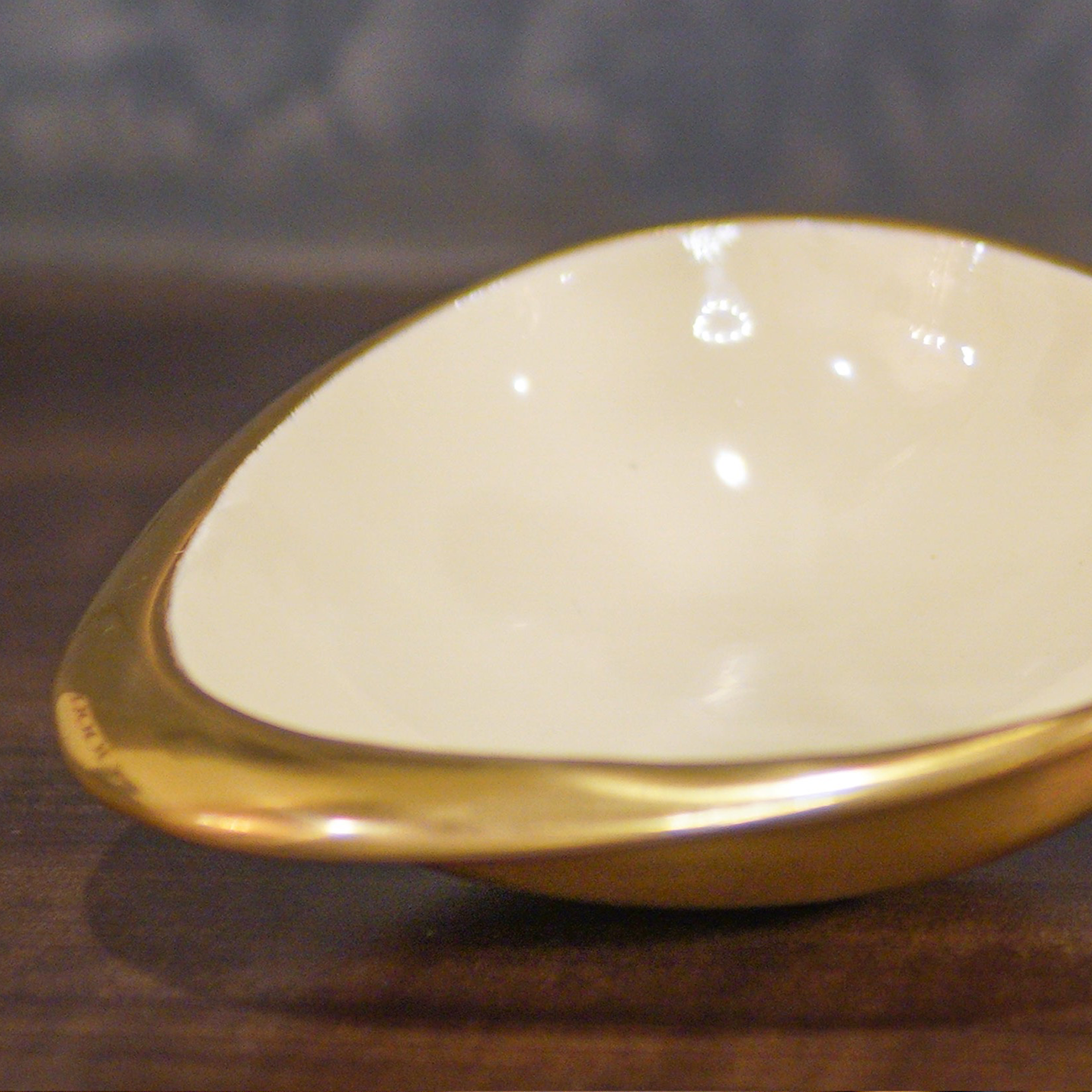 Elegant Pure Brass Gold Dry fruit Bowl Set (2 Bowls) - White