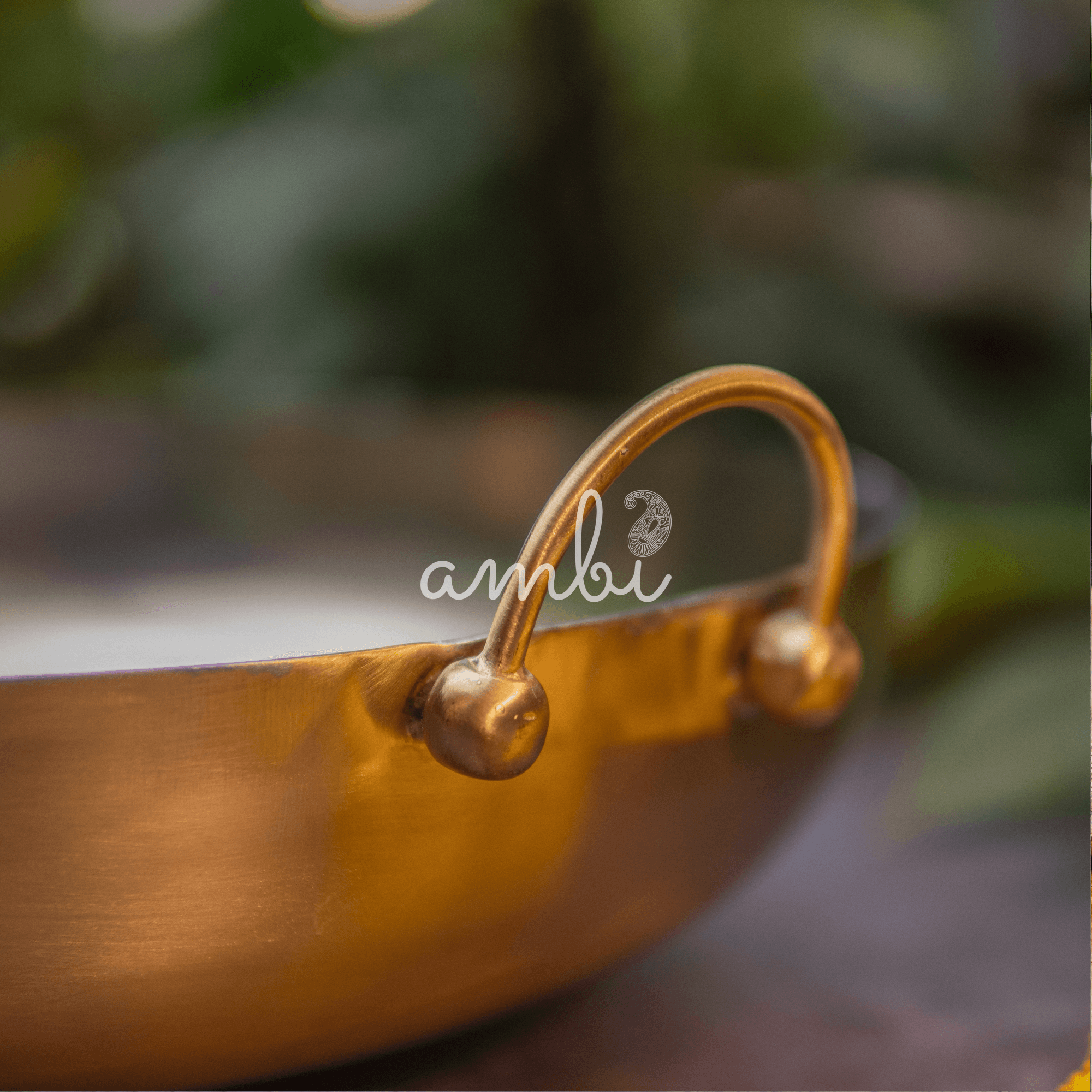 Pure Brass Heavy Base Kadhai / Kadai Large - 13 Inches Diameter