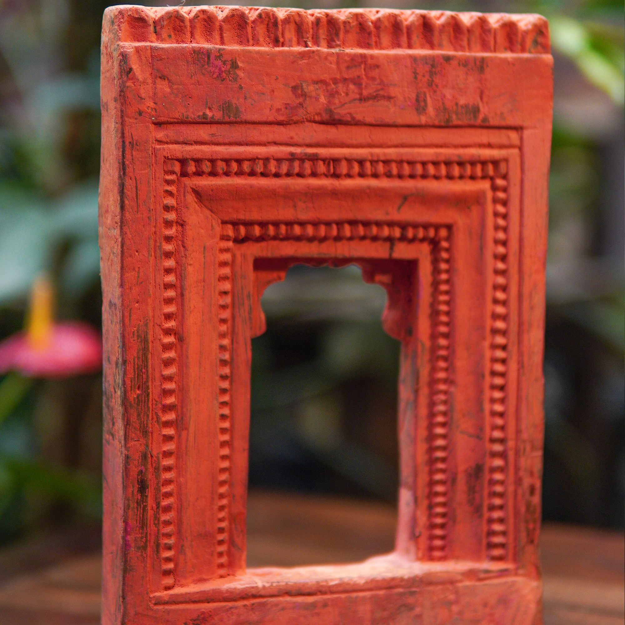 Wooden Temple Frame in Orange