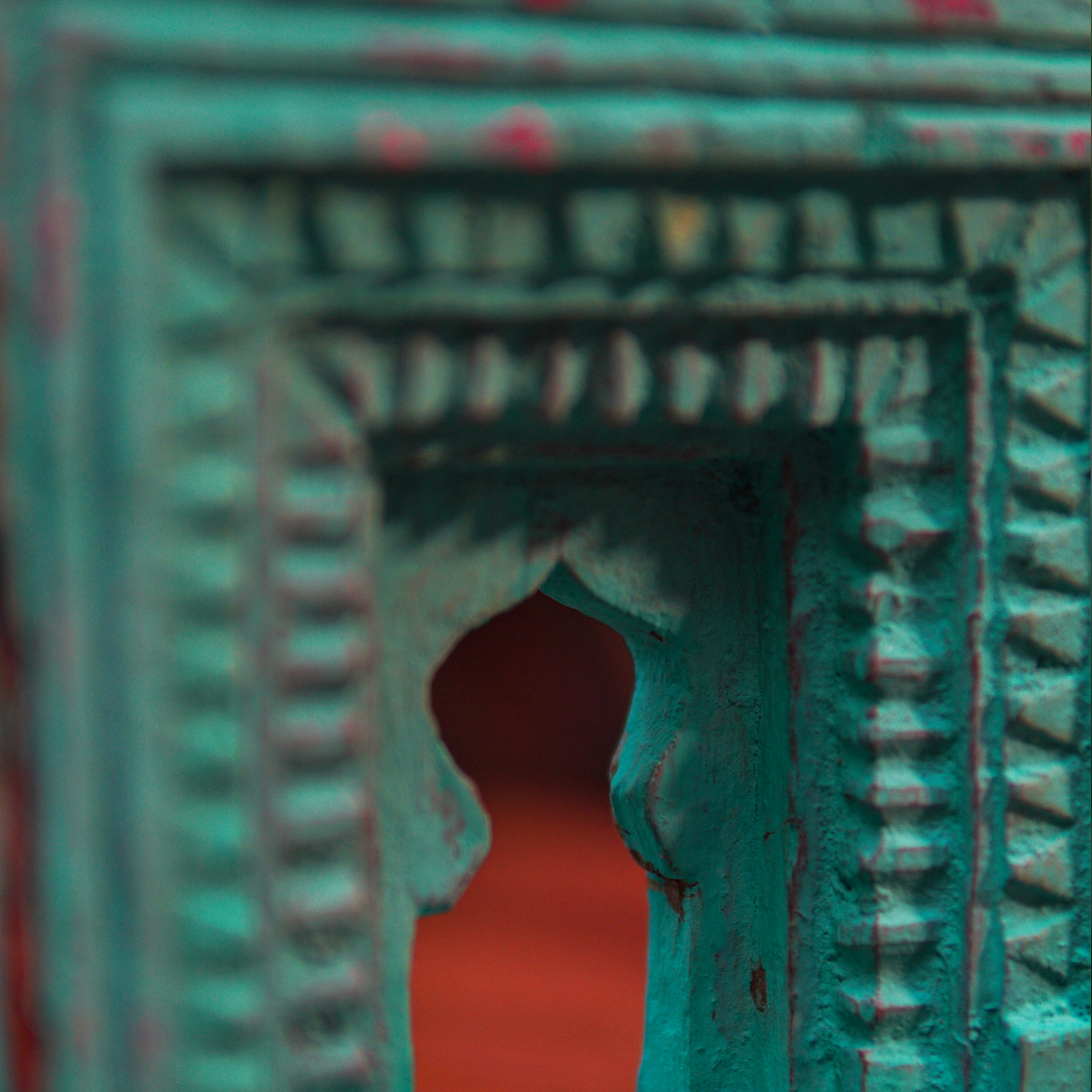 Wooden Temple Frame in Green Finish