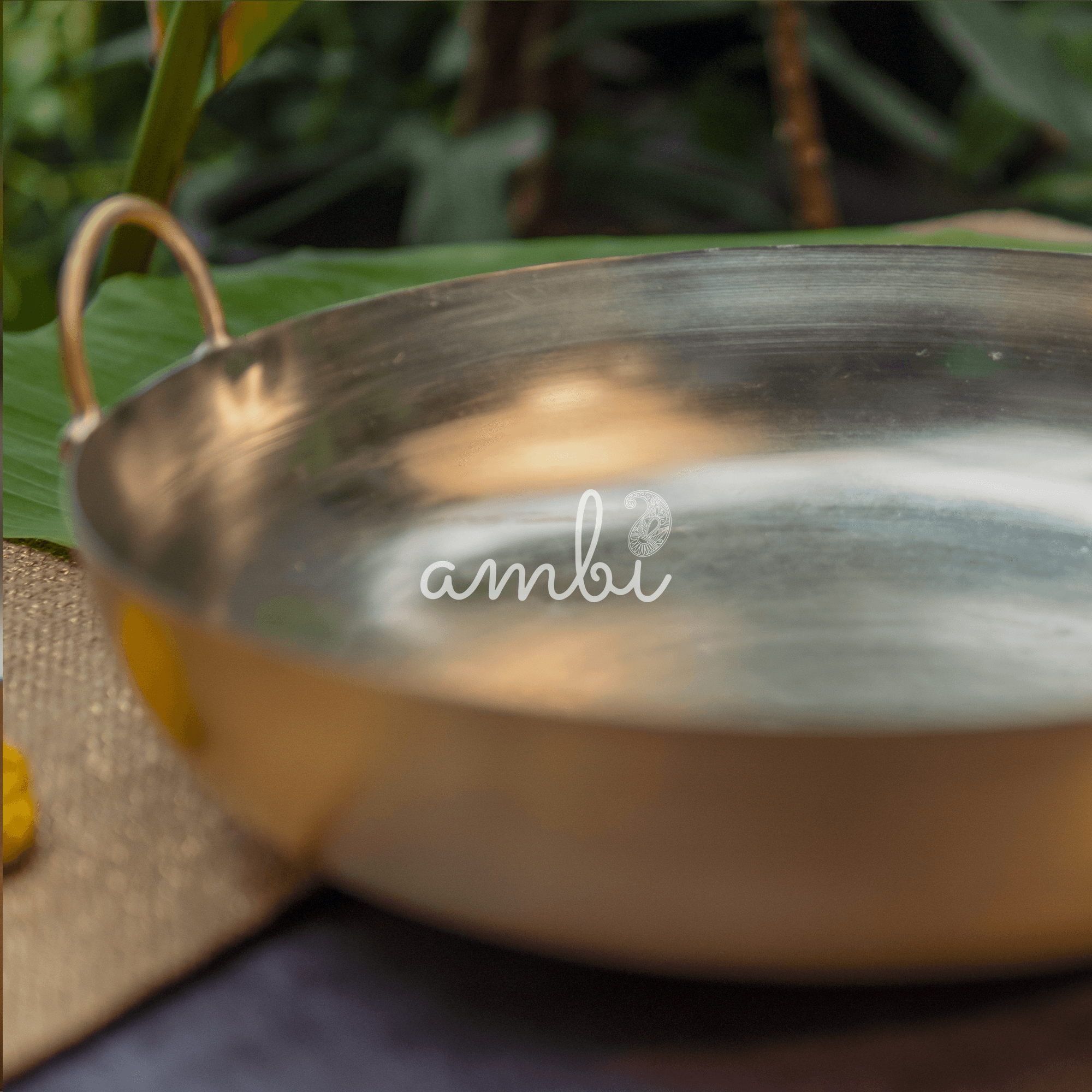 Pure Brass Heavy Base Kadhai / Kadai Large - 13 Inches Diameter