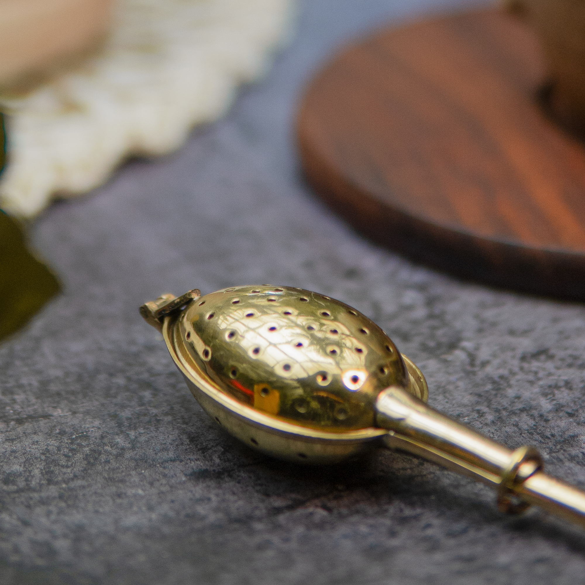 Floral Elegance Brass Tea Infuser