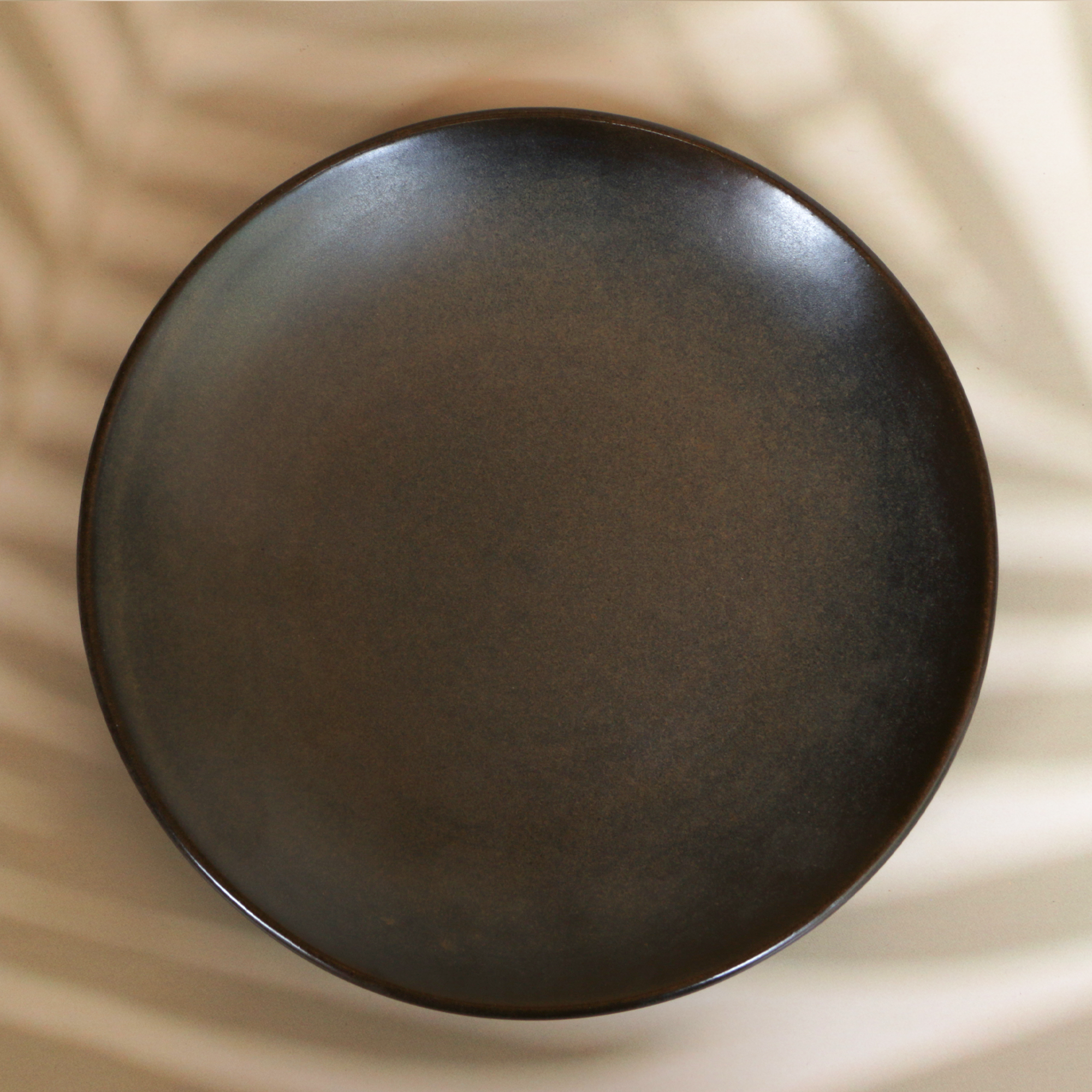 Ambi Stoneware Charcoal Black Snack Plate 7.5 inch