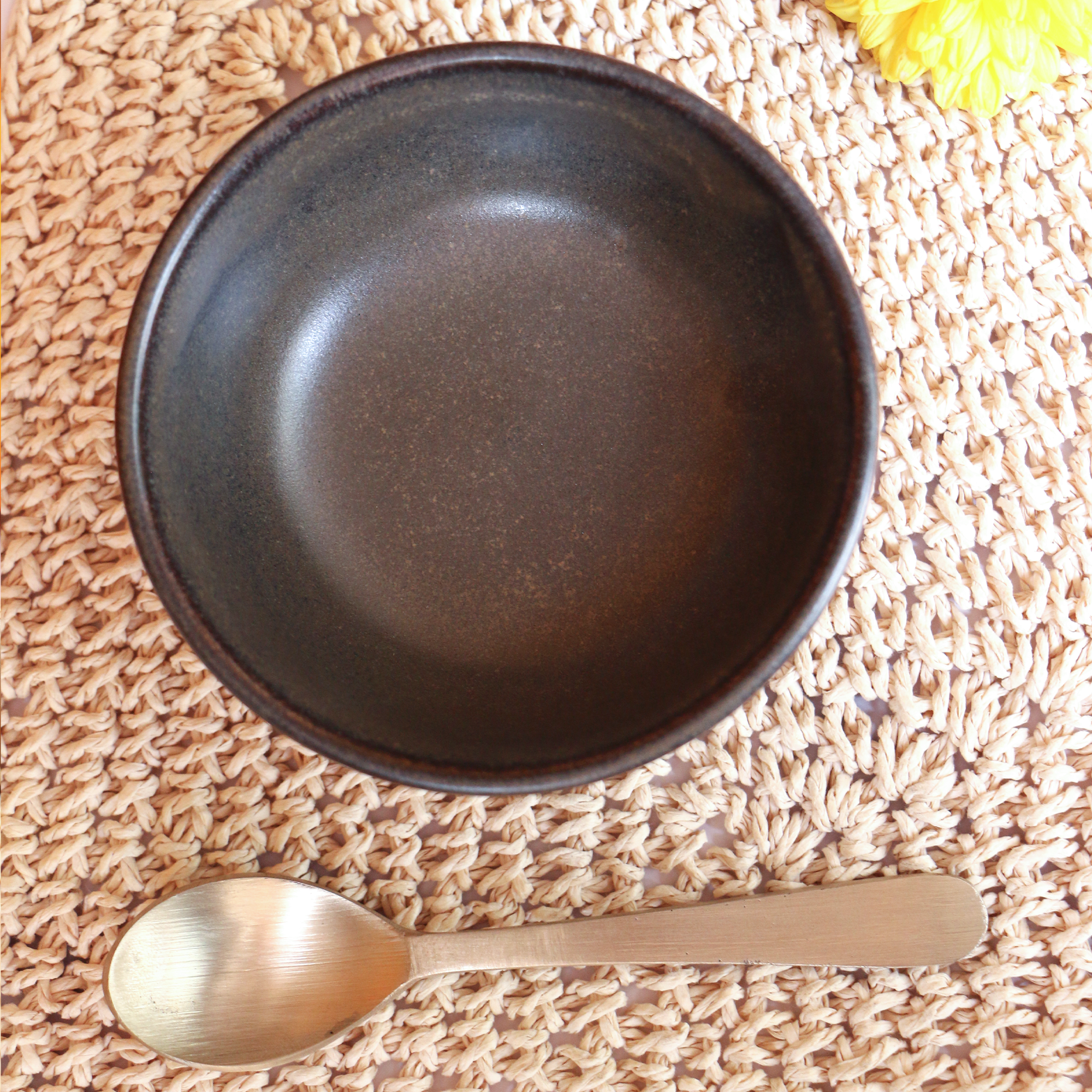 Ambi Handmade black Matte-finish Ramen Bowl Small