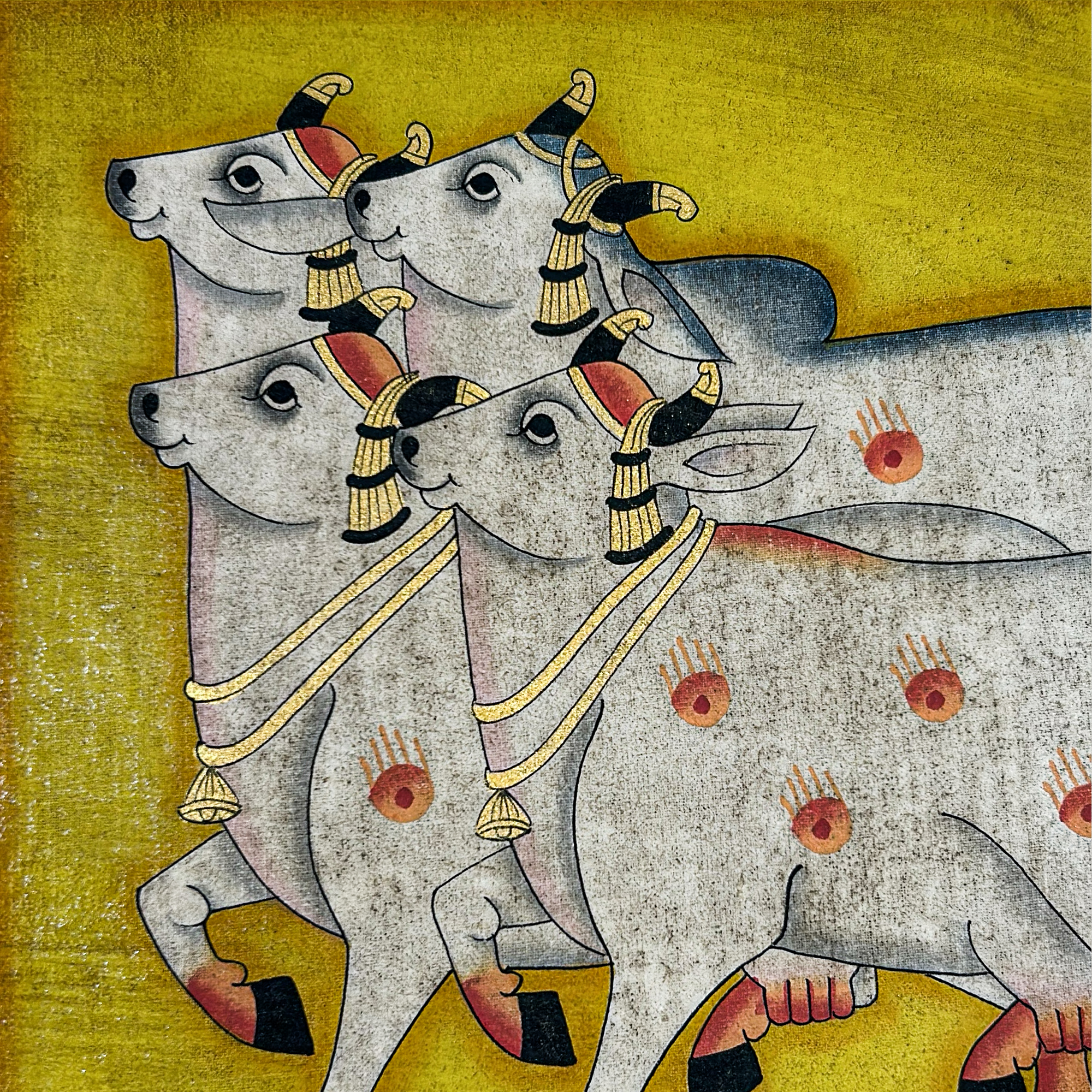 Handmade Pichwai Painting Celebrating Mother Cows