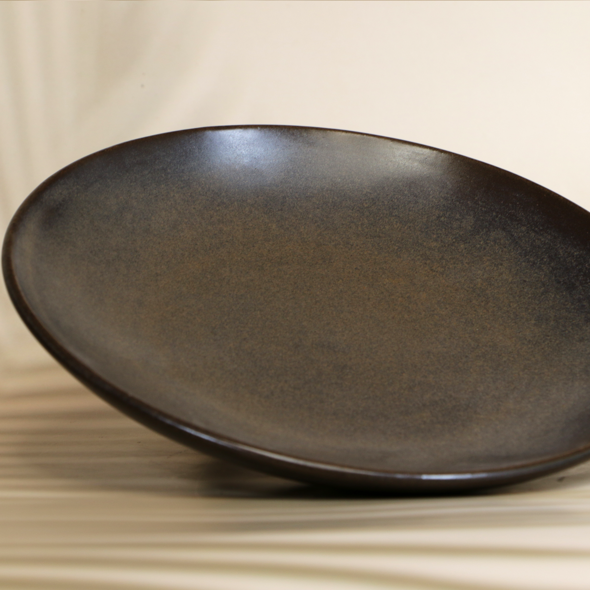 Ambi Stoneware Charcoal Black Snack Plate 7.5 inch