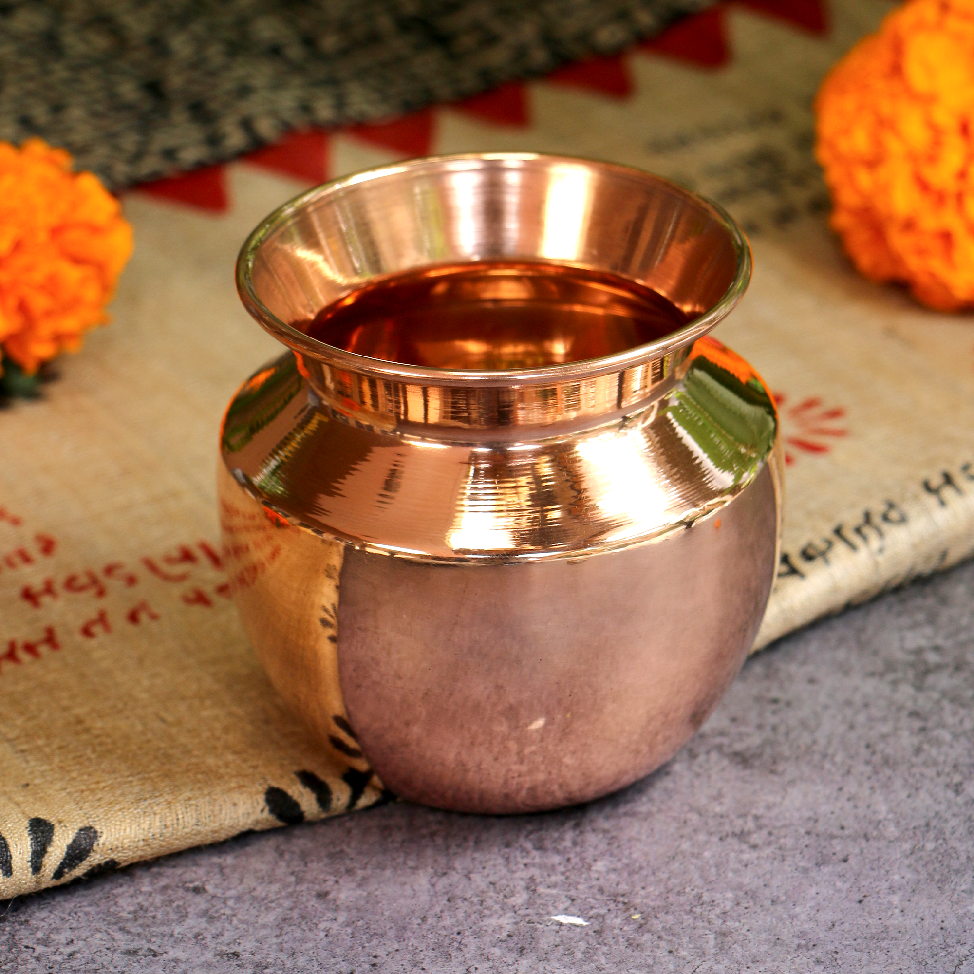 100% Pure Copper Traditional Water Kalash / Lota / Matka - No 0 Size - 350 ML