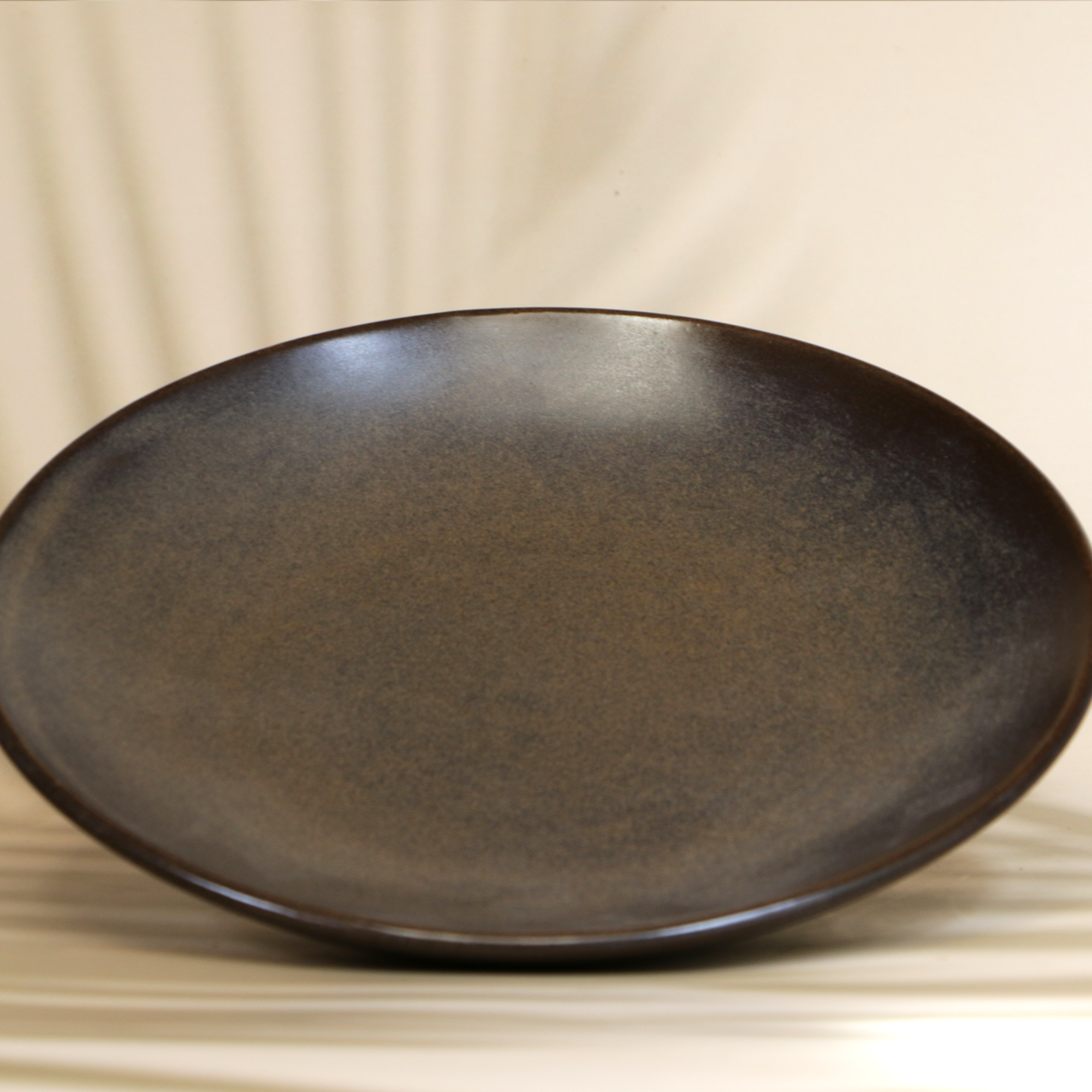 Ambi Stoneware Charcoal Black Snack Plate 7.5 inch