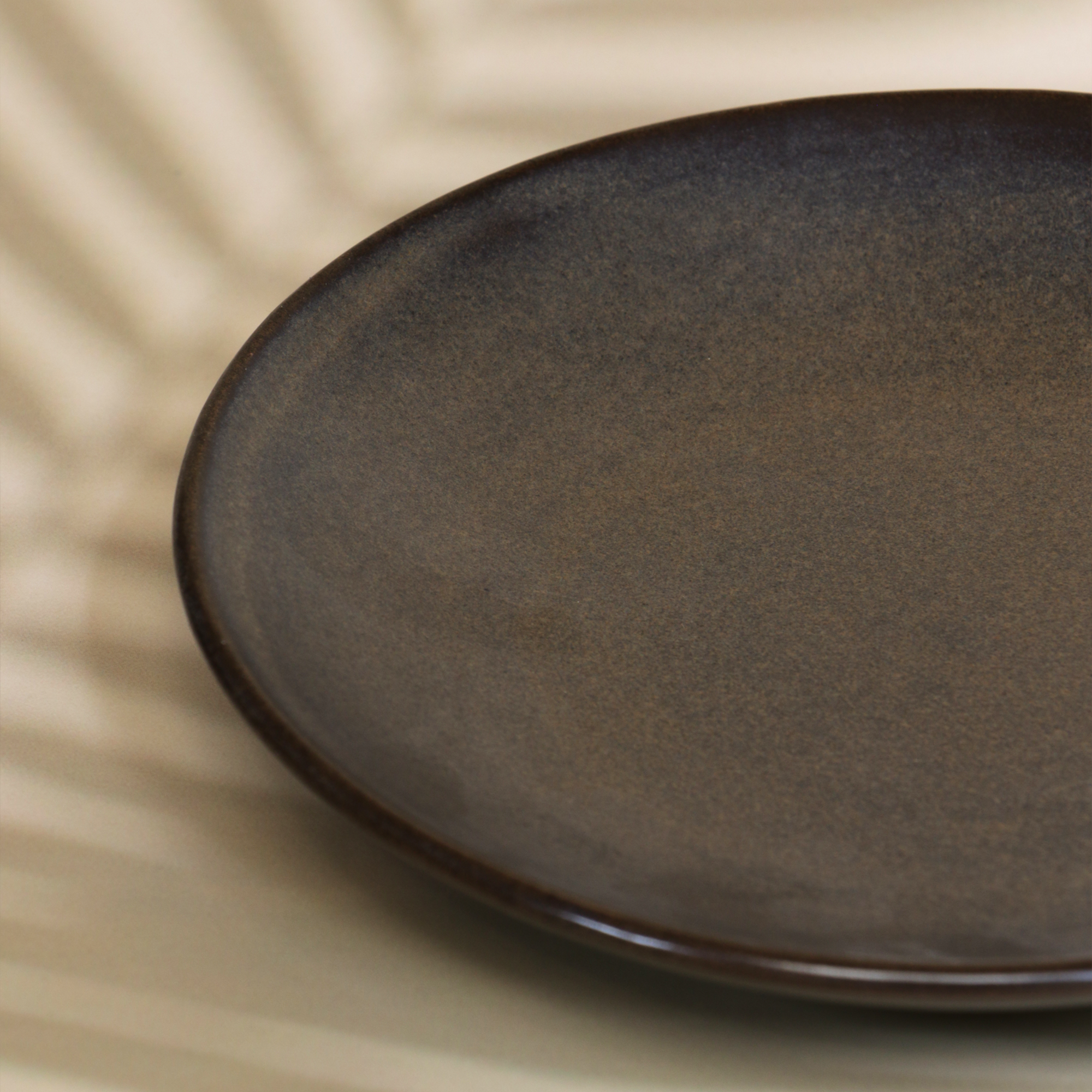 Ambi Stoneware Charcoal Black Snack Plate 7.5 inch