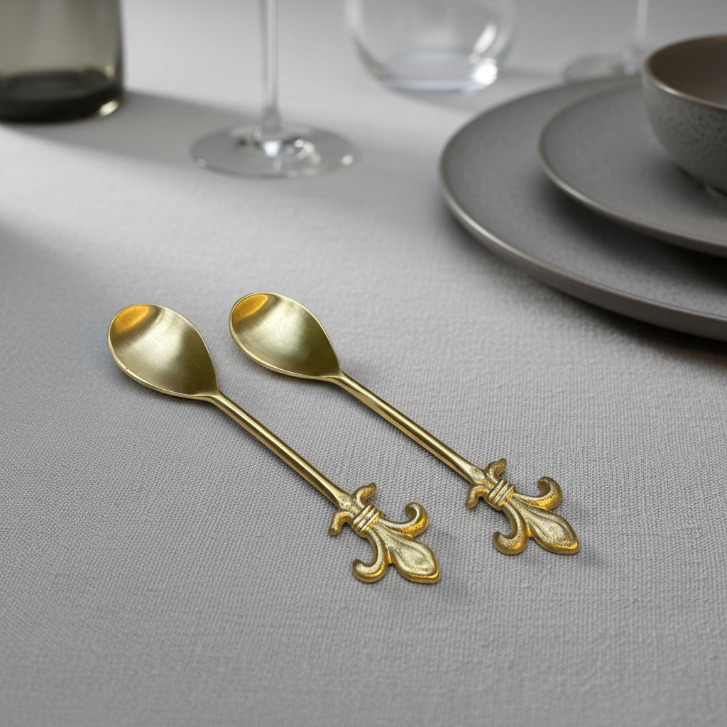 Ambi Royal Lily Pure Brass Decorative Spoon | Handcrafted