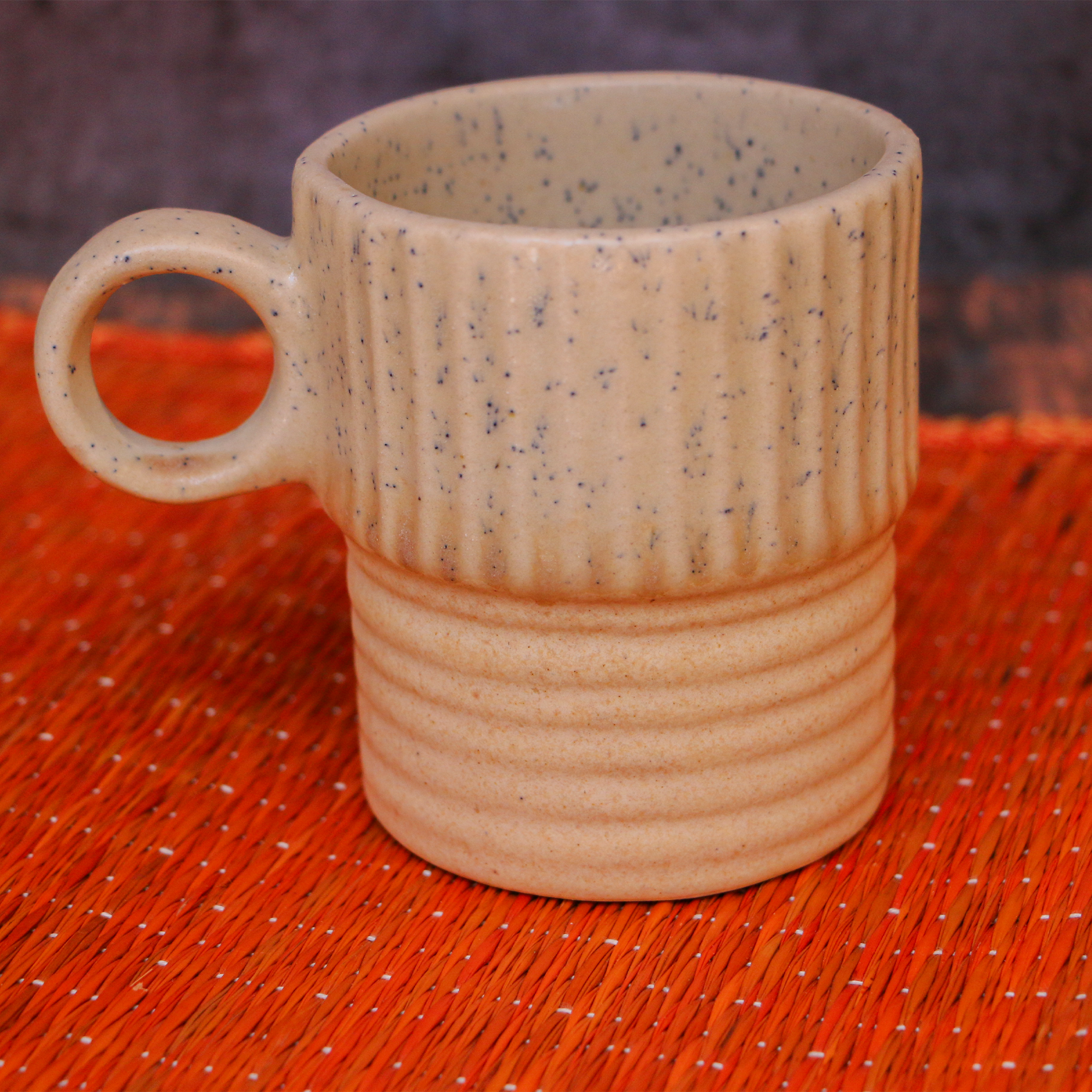 Ambi Stoneware Coffee Mug Ribbed Large 350 ml