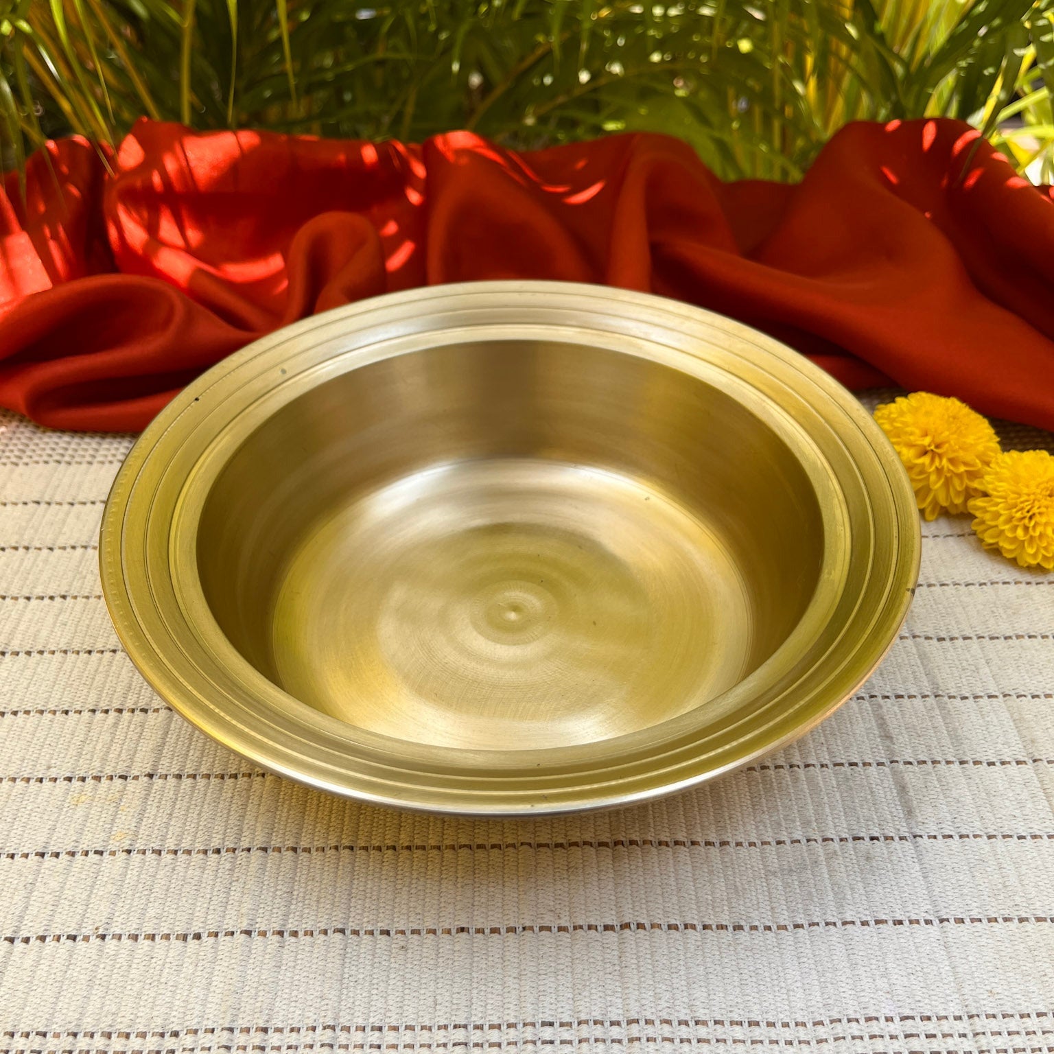 AMBI Pure 100% Lead Free Kansa Curry Bowl - 7 Inches- 600 ml