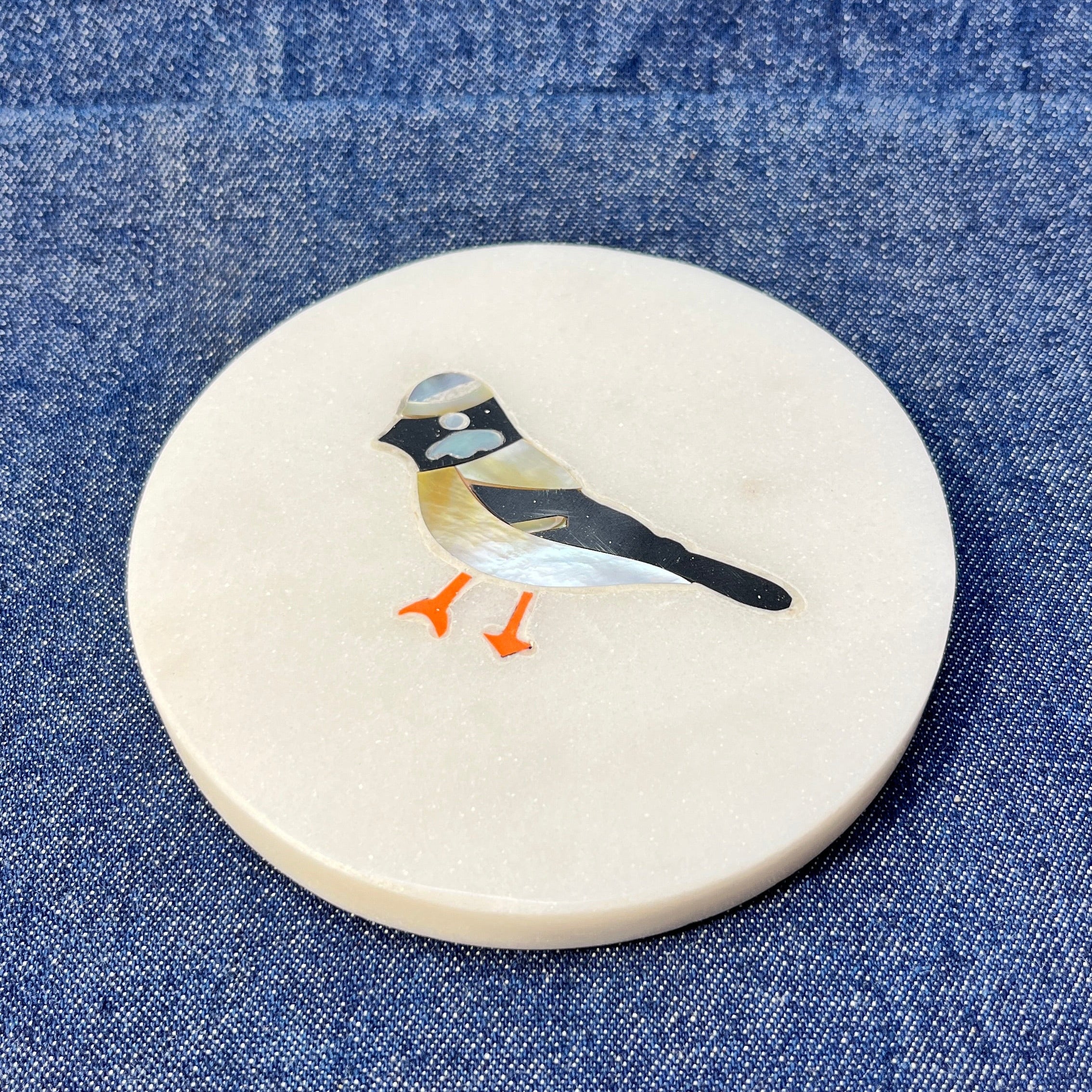 Ambi Marble Art Bulbul Coasters - Set of 2