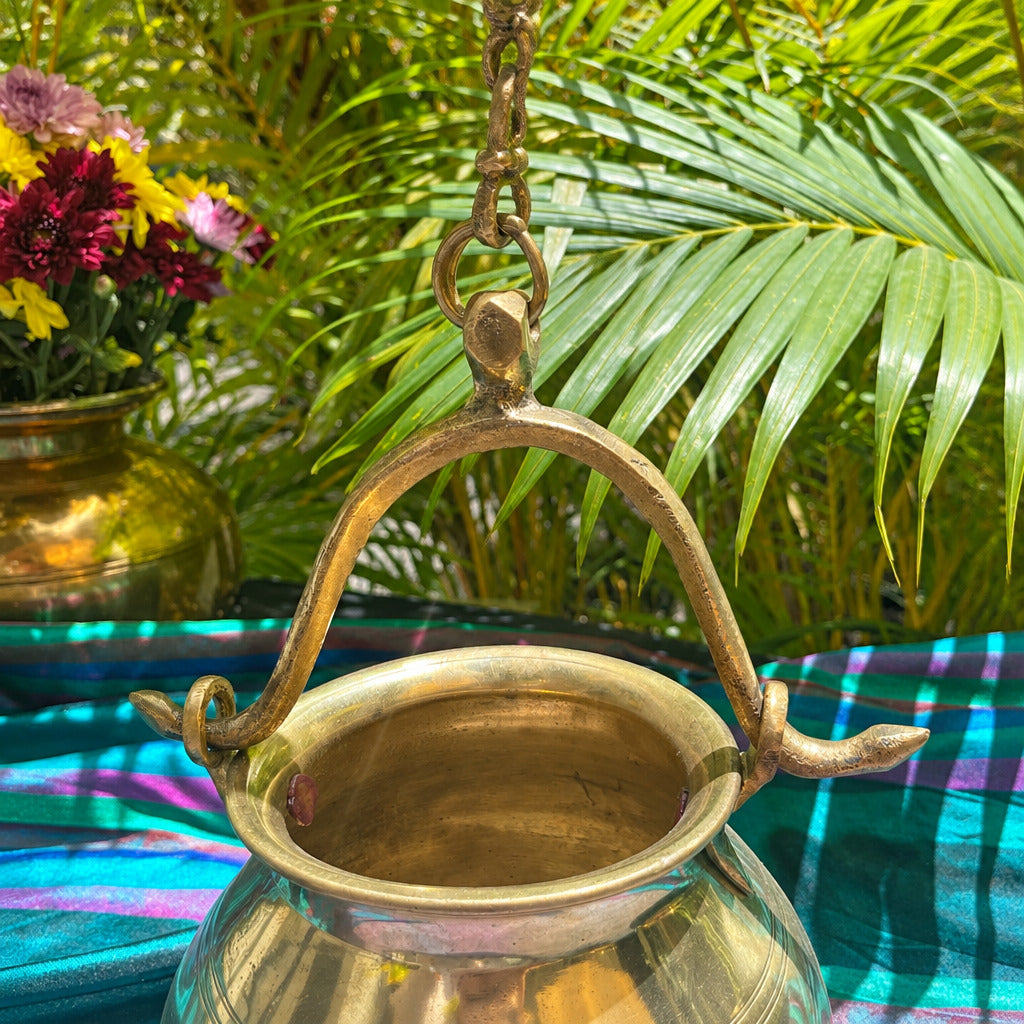 Ambi Handcrafted Elegant Vintage Brass Lota / Water Pot with Handle
