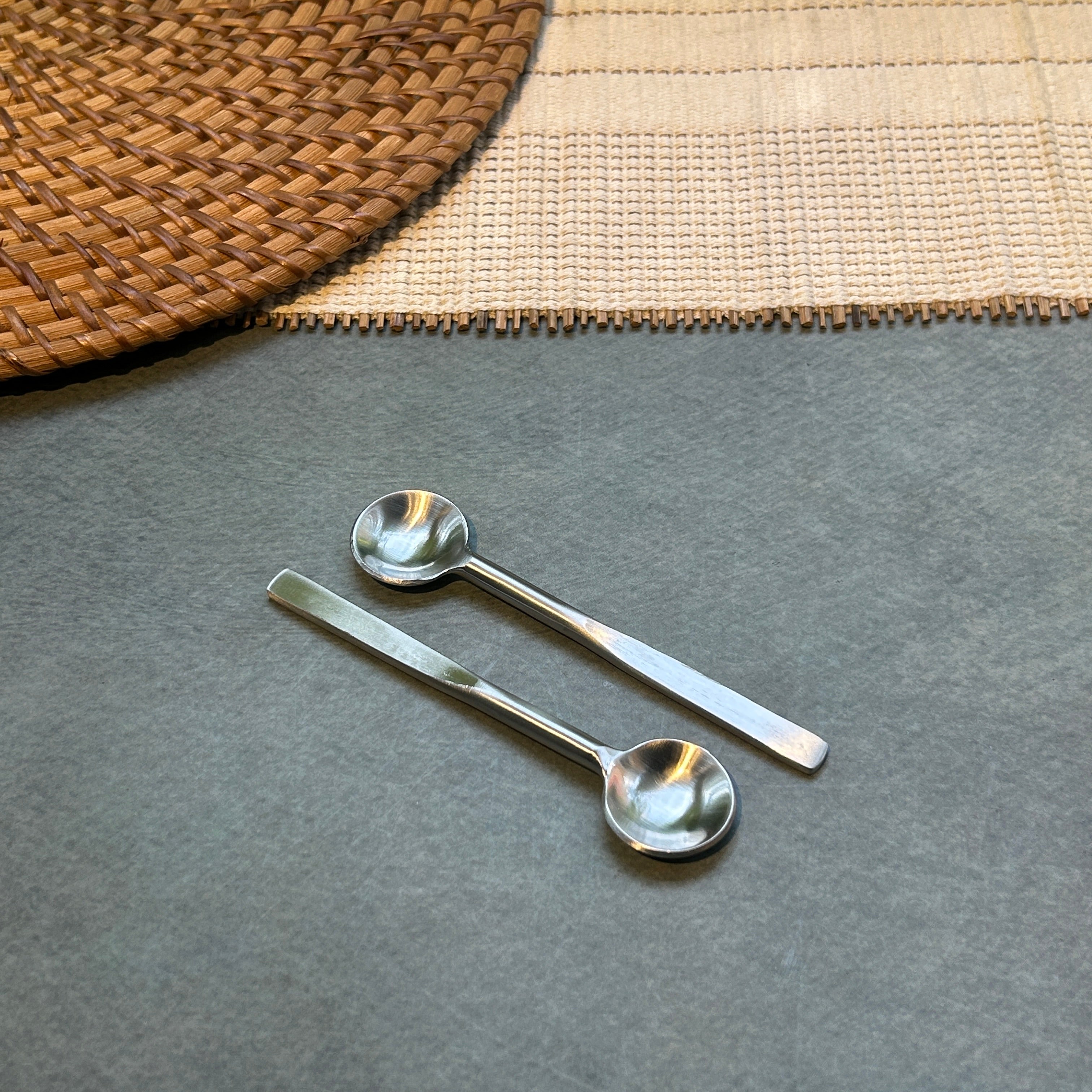 Ambi Pure Brass Flat Handle - Tea and Coffee Silver Spoon |Multipurpose Spoon|