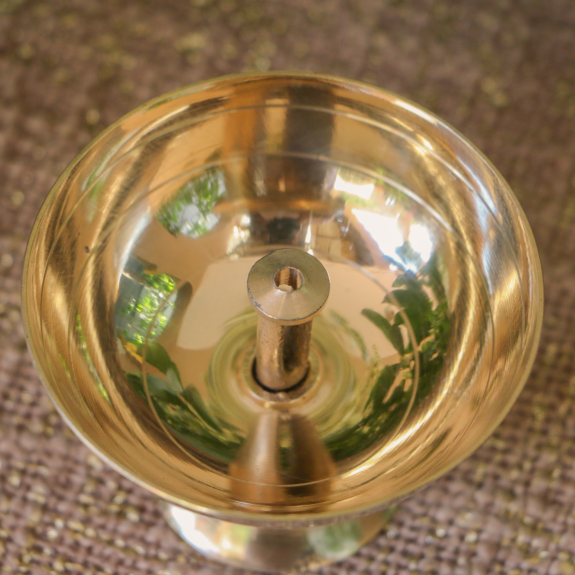 100% Pure Brass Pooja Akhand Deepak / Diya - Large