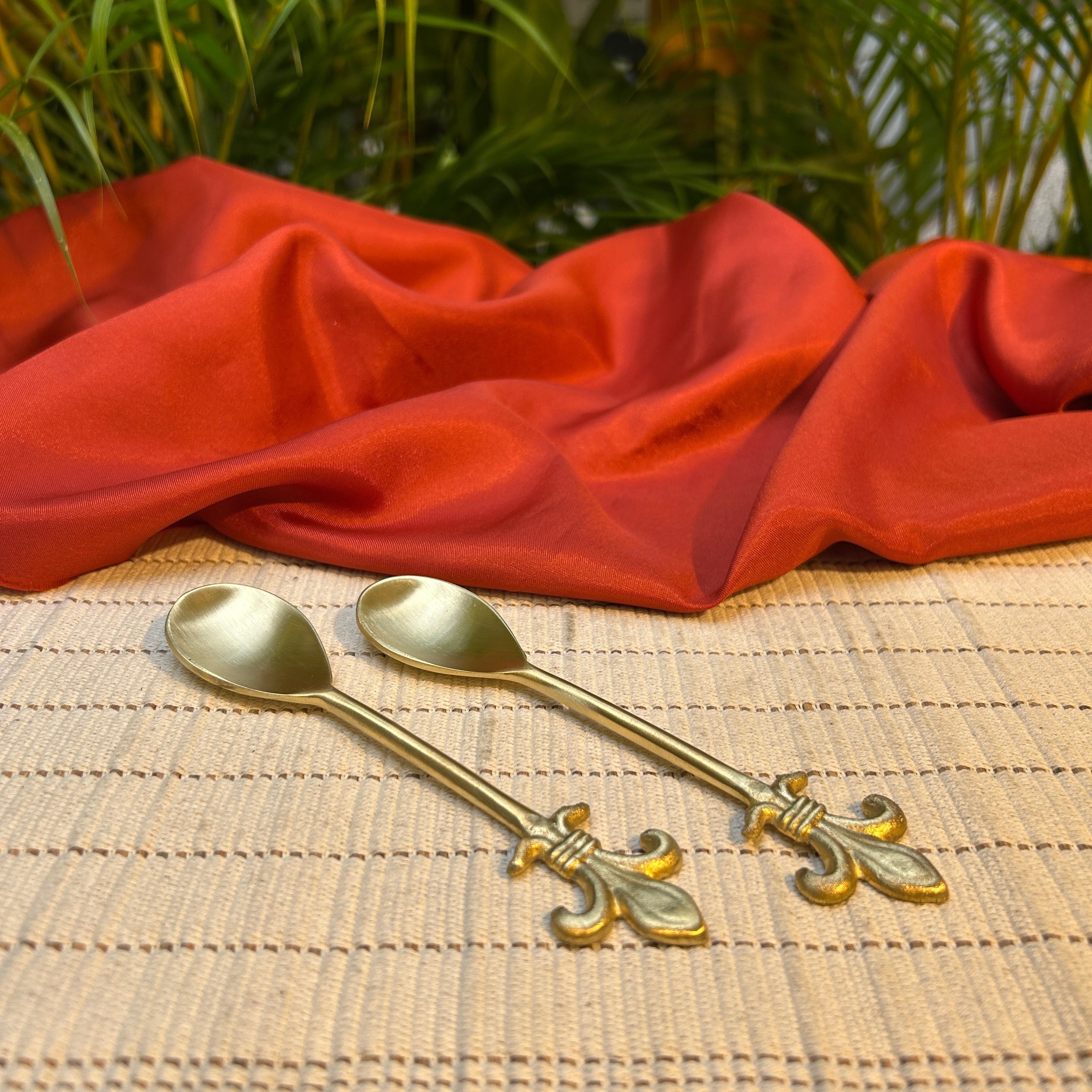 Ambi Royal Lily Pure Brass Decorative Spoon | Handcrafted