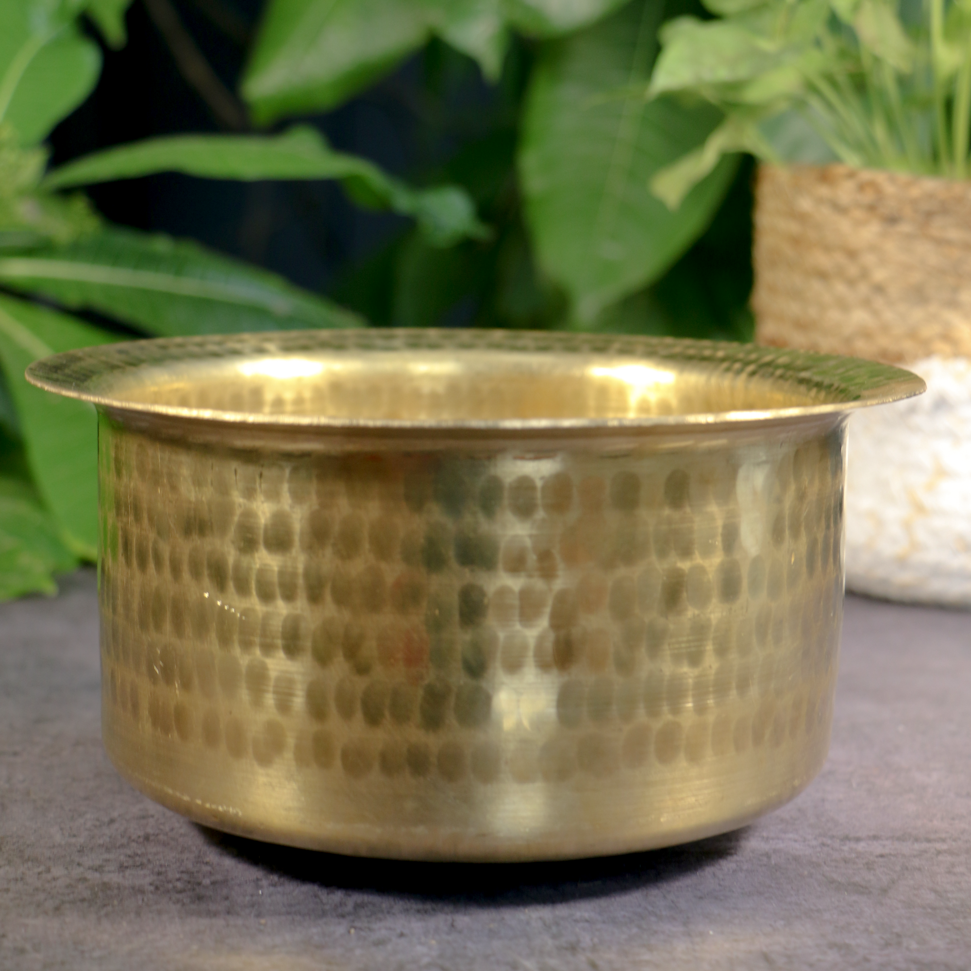 Beautiful Pure Brass Traditional Hammered Patila - 4 L