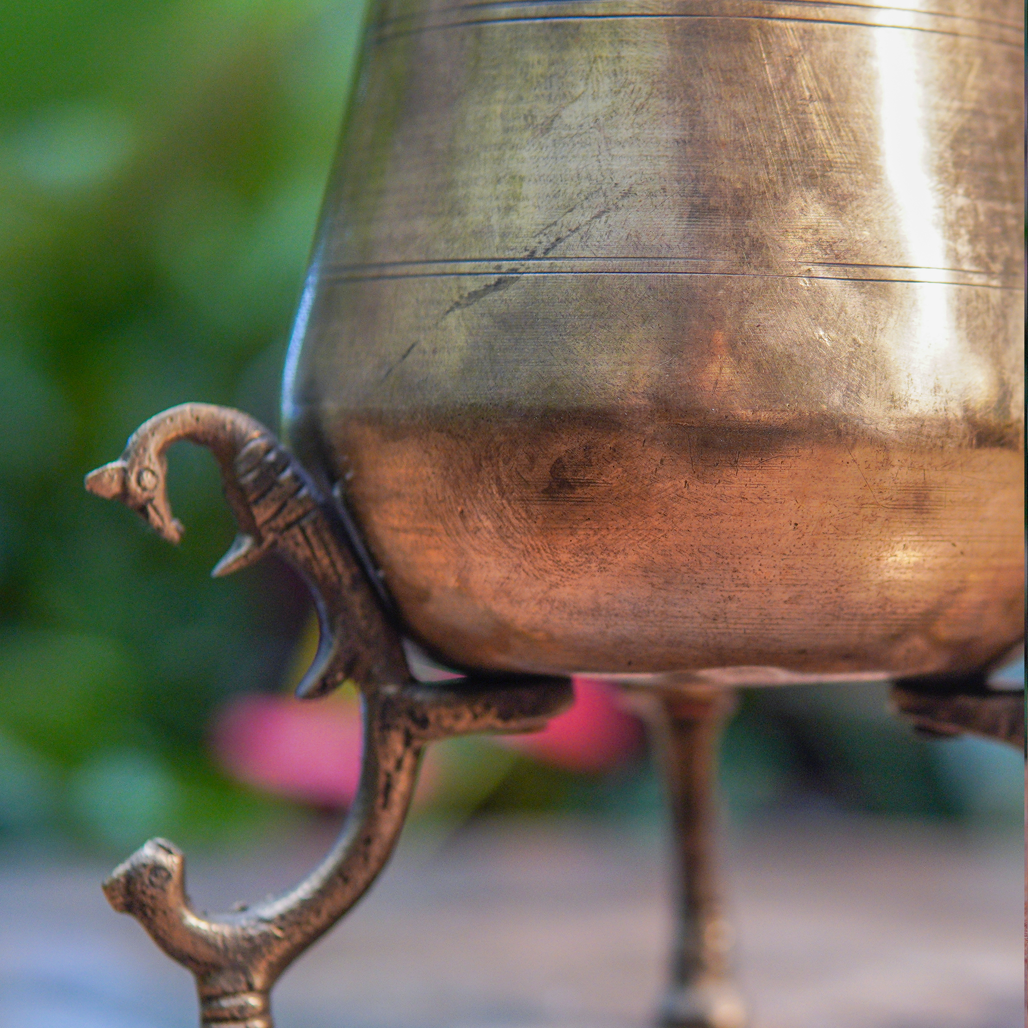 Handcrafted Vintage Brass Lota On Legs