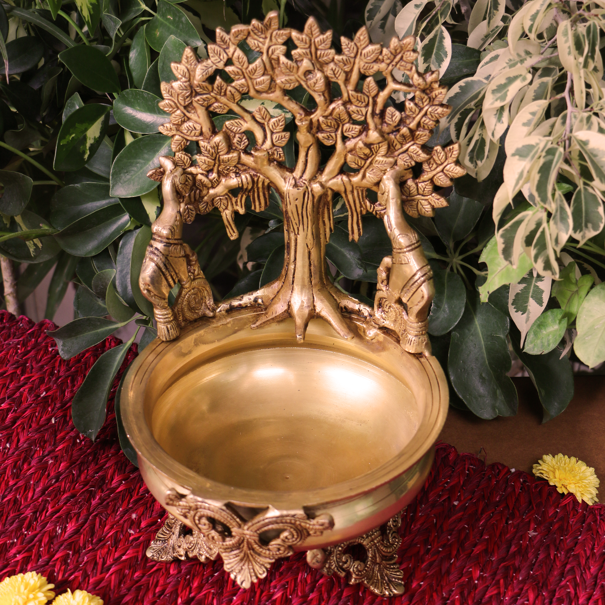 Pure brass Ethnic Traditional Tree of Life Large Urli