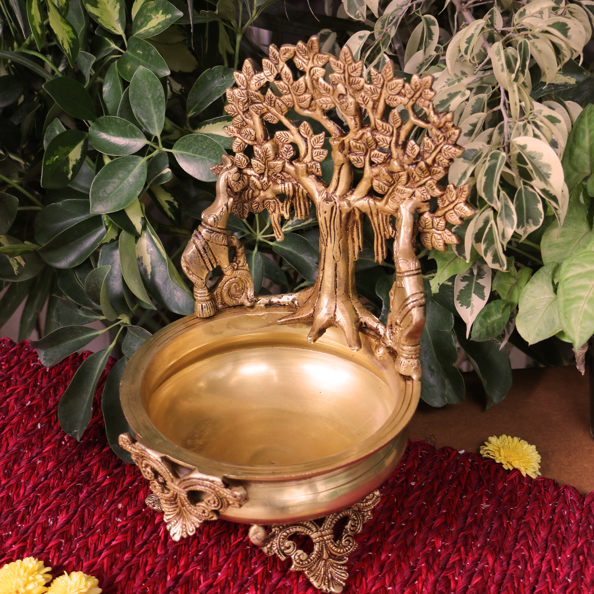 Pure brass Ethnic Traditional Tree of Life Large Urli