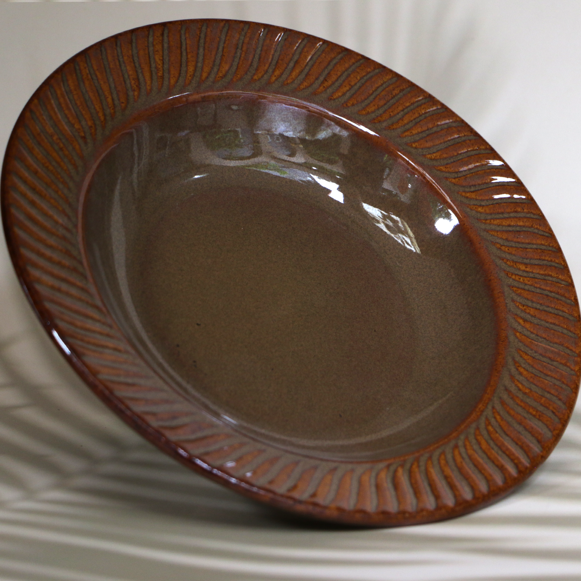 Ambi Glazed Brown Deep Bowl 10 inches