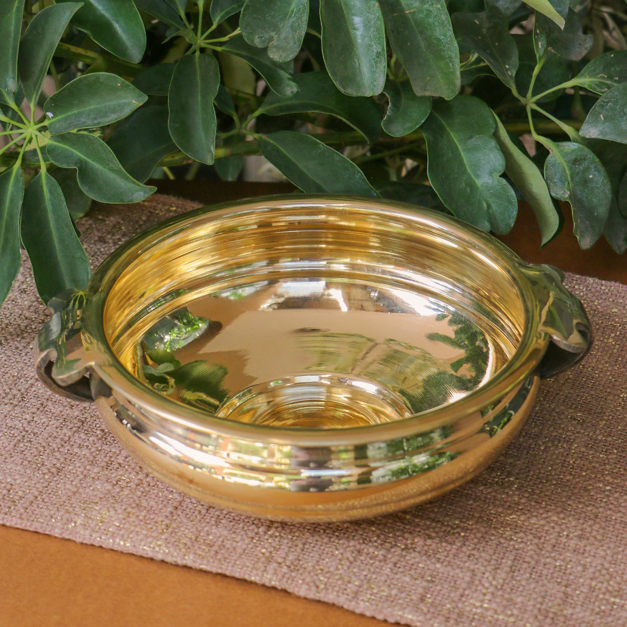 Pure Brass Urli Classical Elegant Design - 9.5 inch Diameter