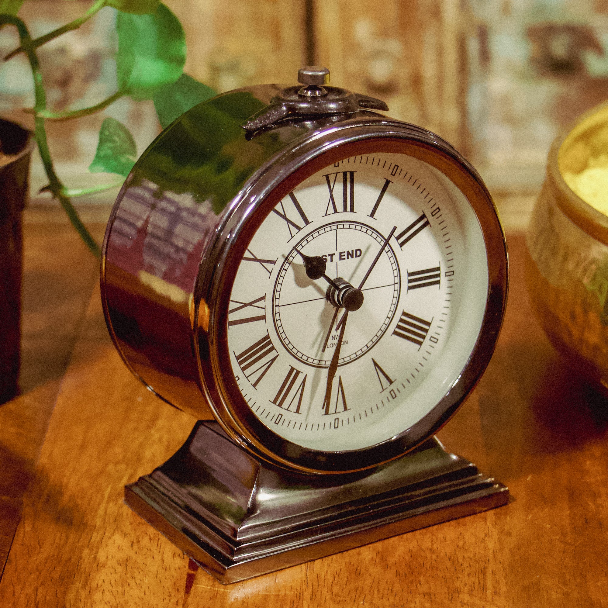 Classic Table Alarm Clock (Black Nickel Finish)