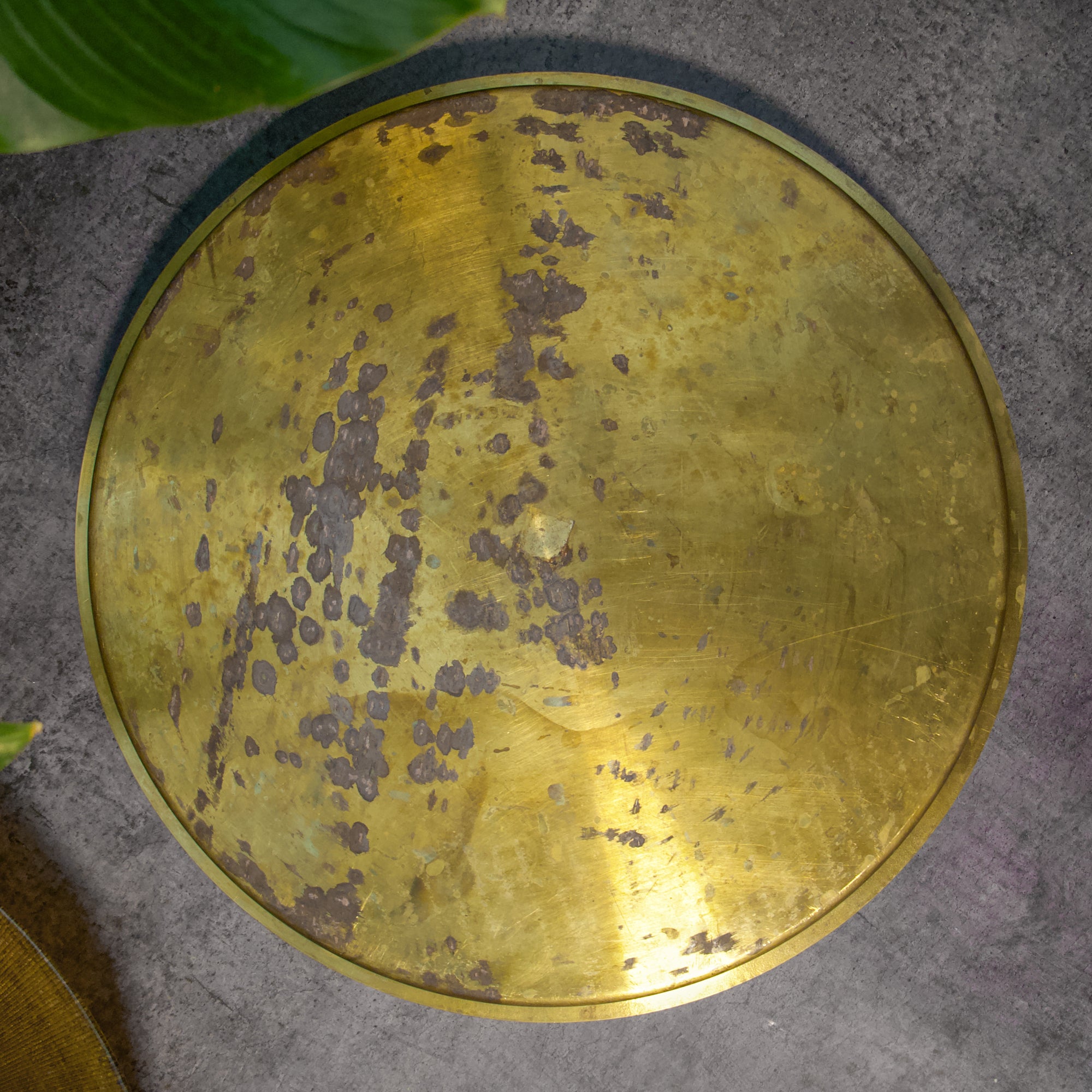 AMBI Handcrafted Timeless Brass Vintage Thali 650g