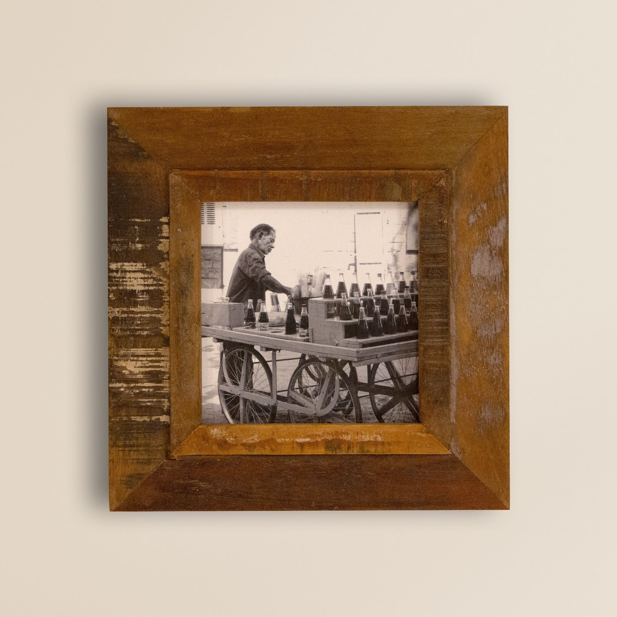 Vintage Wooden Photo Frame  - Square - 10.5 X 10.5 Inches