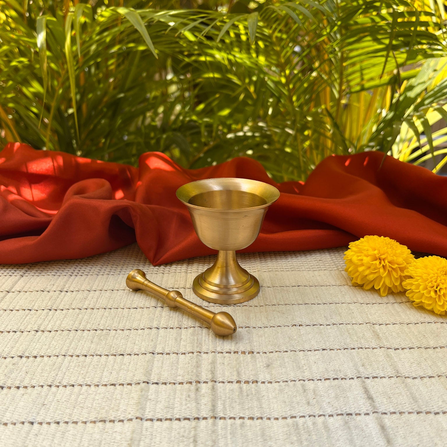 Pure Brass Mini Imam Dasta- Mortar and Pestle Set