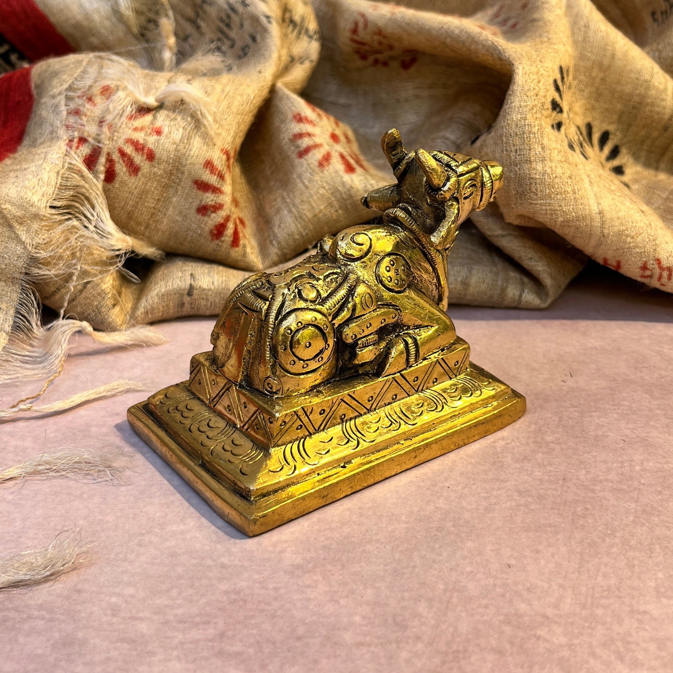 Ambi Pure Brass Nandi Maharaj Murti with Shiva & Nag Design- 710 Grams