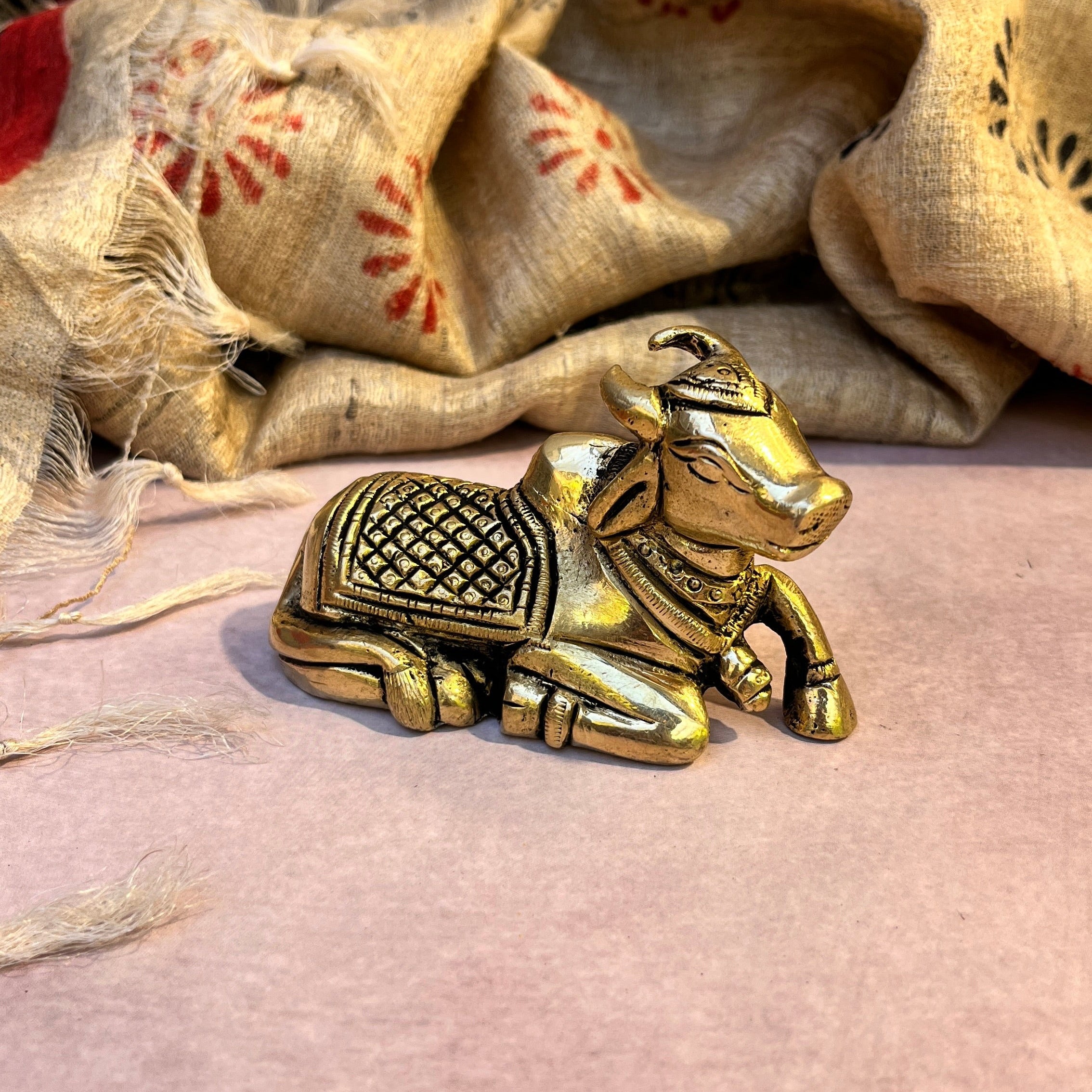 Ambi Pure Brass Nandi Maharaj Murti - 338 Grams