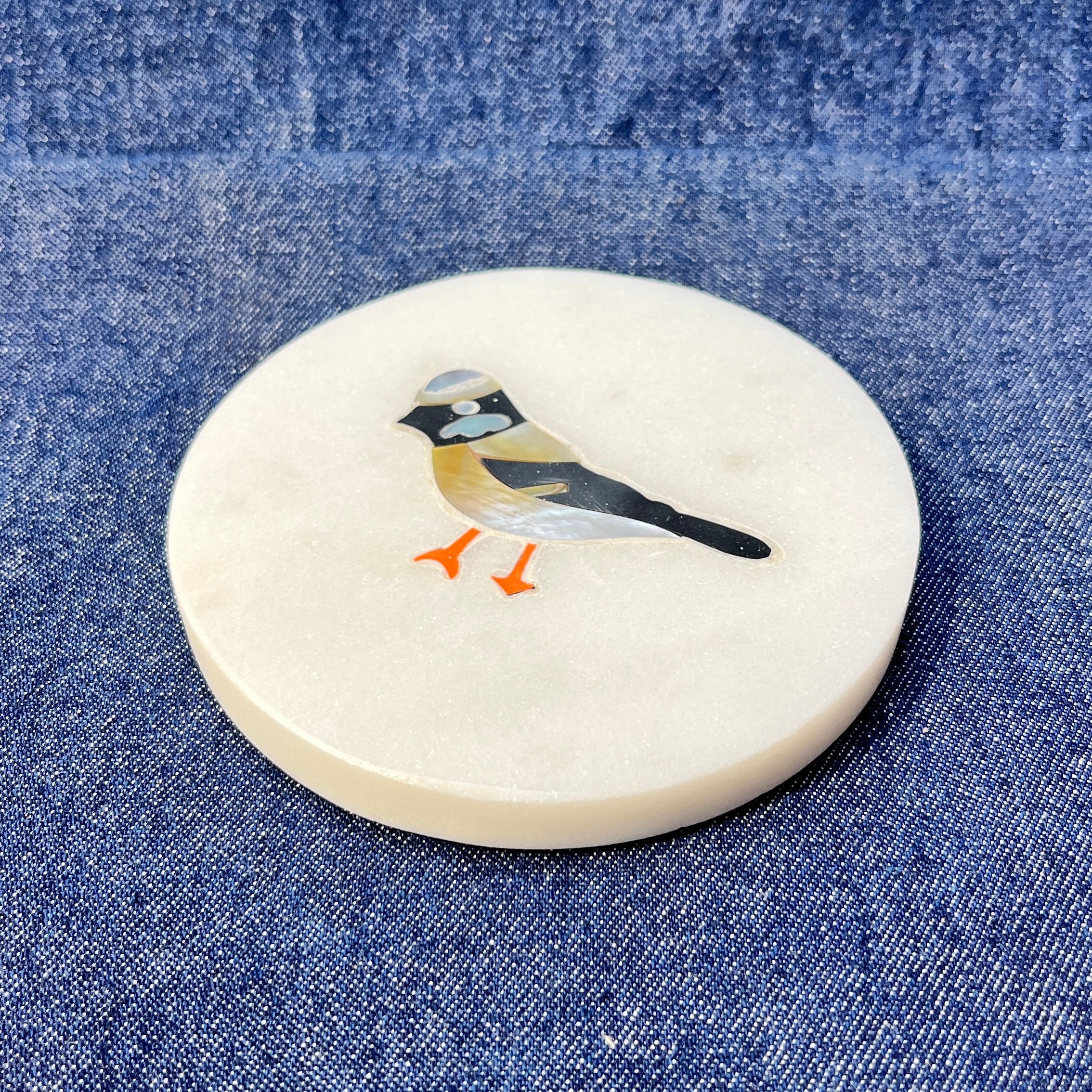 Ambi Marble Art Bulbul Coasters - Set of 2