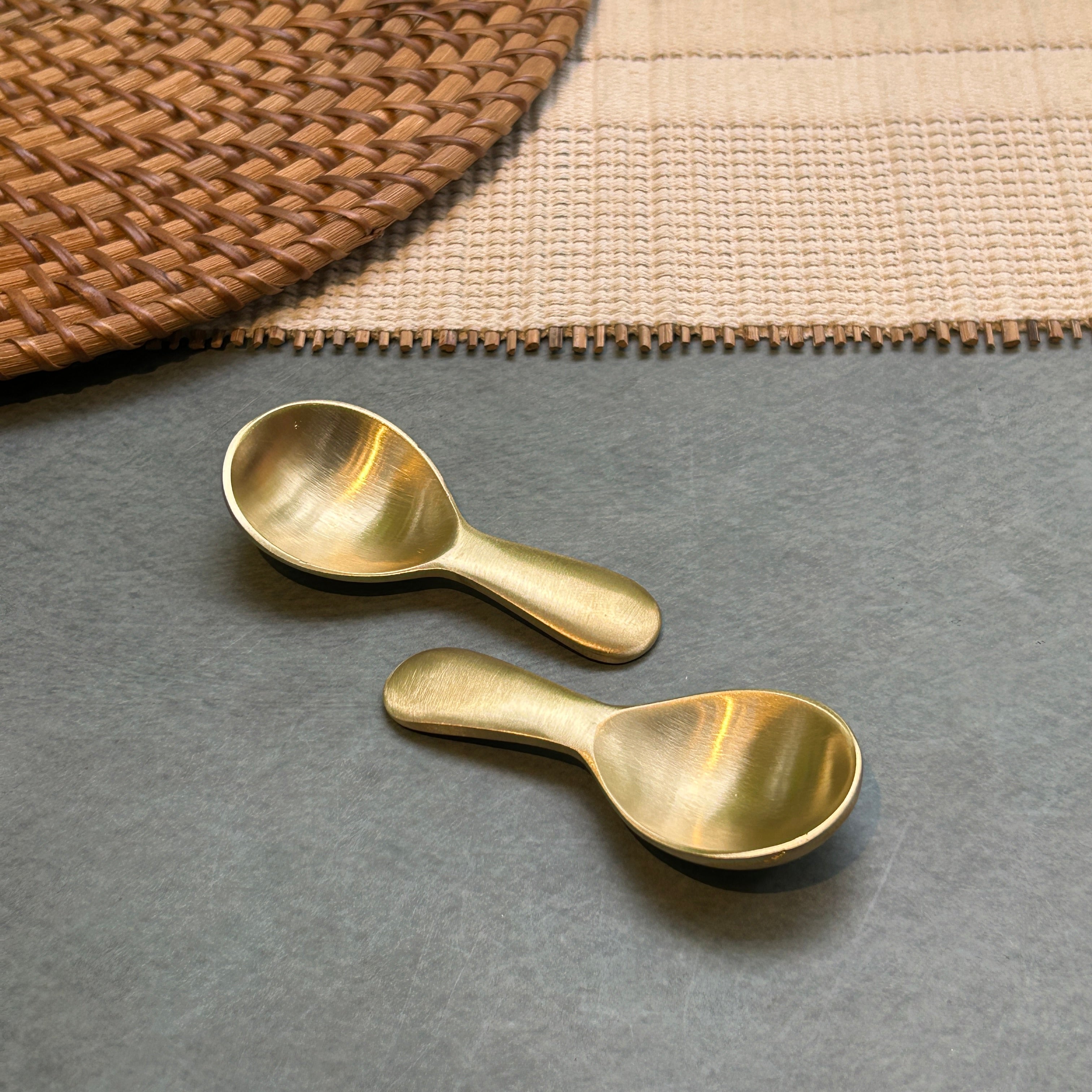 Ambi Mini Pure Brass Scoop Spoon | Masala Dabba Spoon |