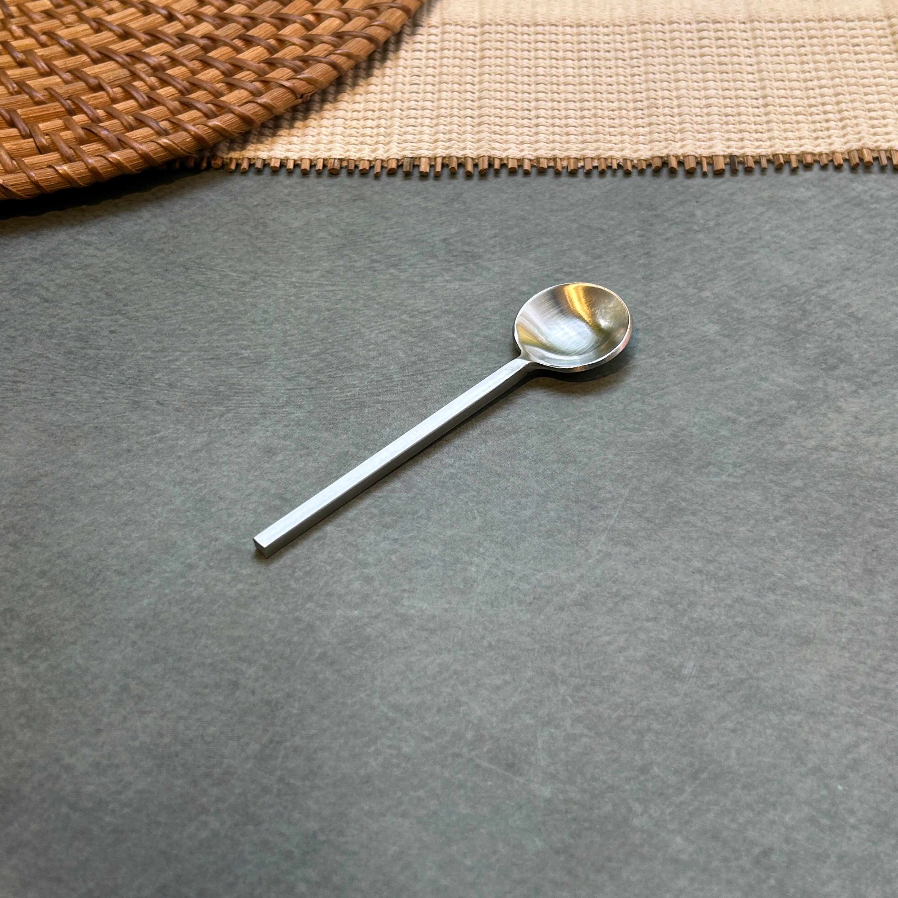 Ambi Pure Brass Square-Bar Handle design Tea and Coffee Spoon | Multipurpose Spoon |