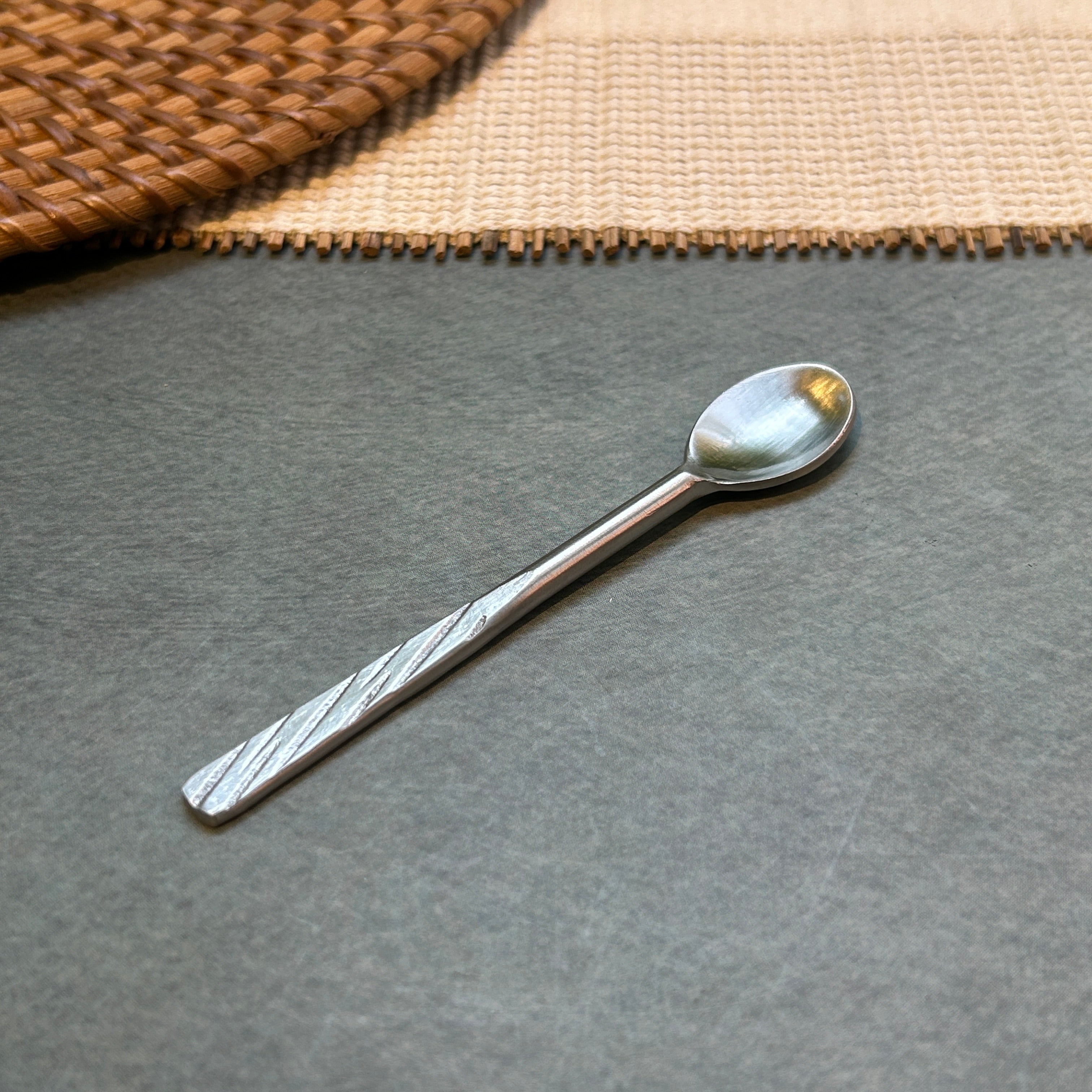 Ambi Pure Brass Linear Ridge design Tea and Coffee Spoon | Multipurpose Spoon |