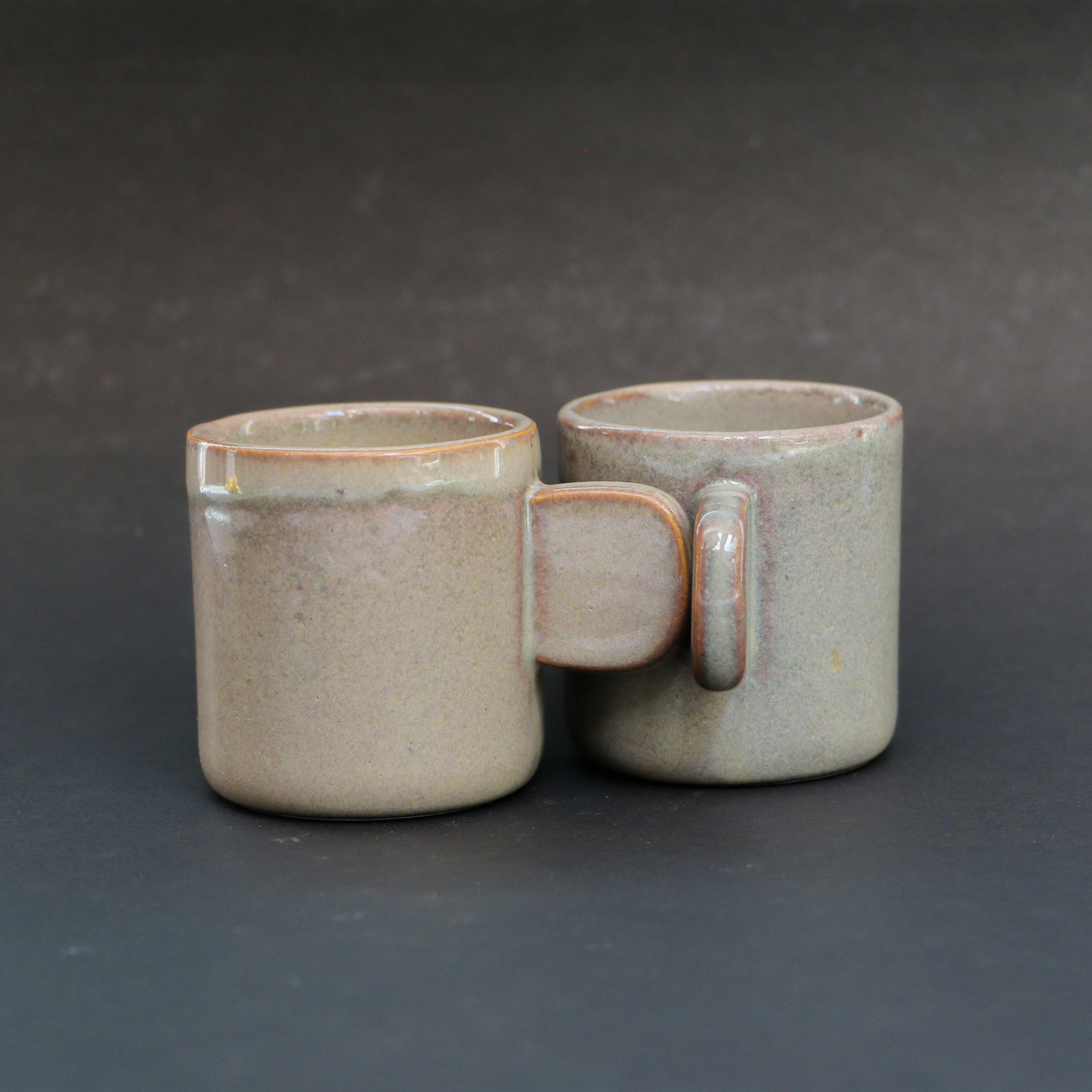 AMBI Ceramic Small Coffee Mug Handmade | Microwave Safe | Gifting Mugs | Set of 2 (130 ml each)