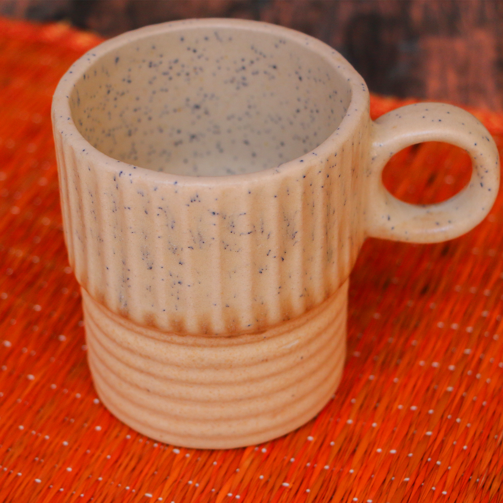 Ambi Stoneware Coffee Mug Ribbed Large 350 ml