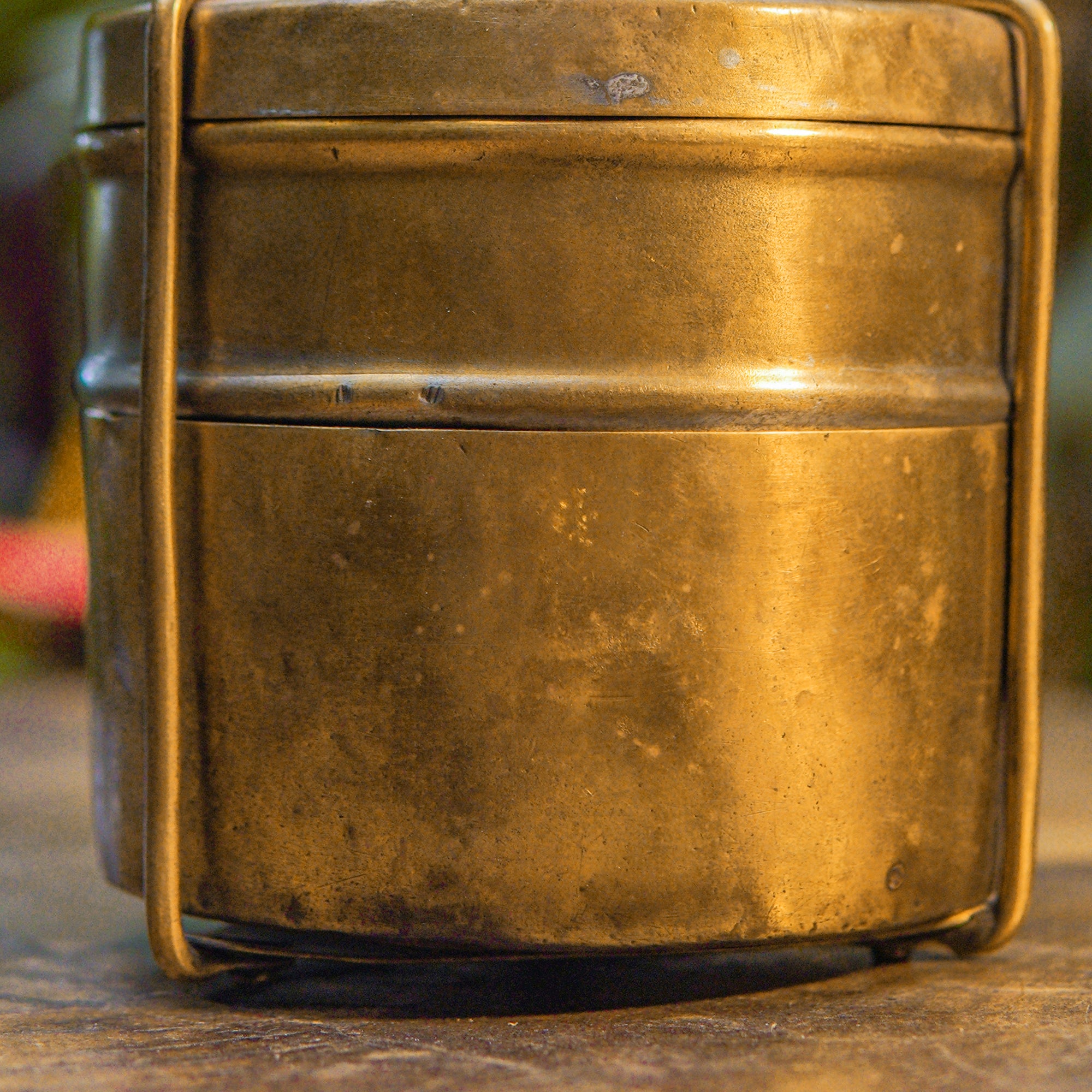 Handcrafted Vintage Brass Tiffin with Two Tier Containers