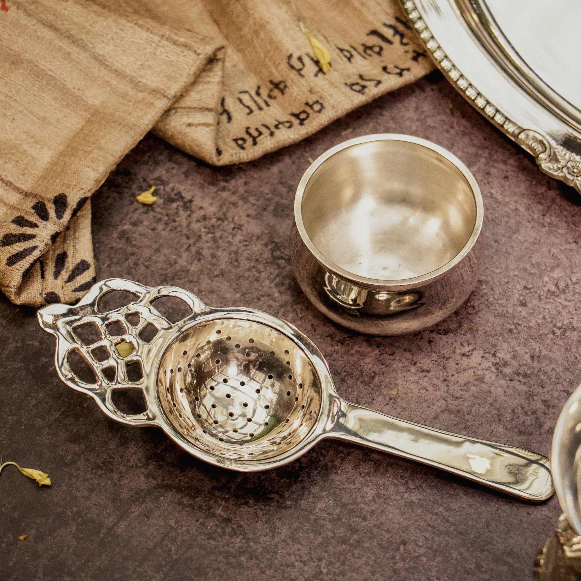 Victorian Style Royal Tea Silver Finish Pure Brass Tea Set