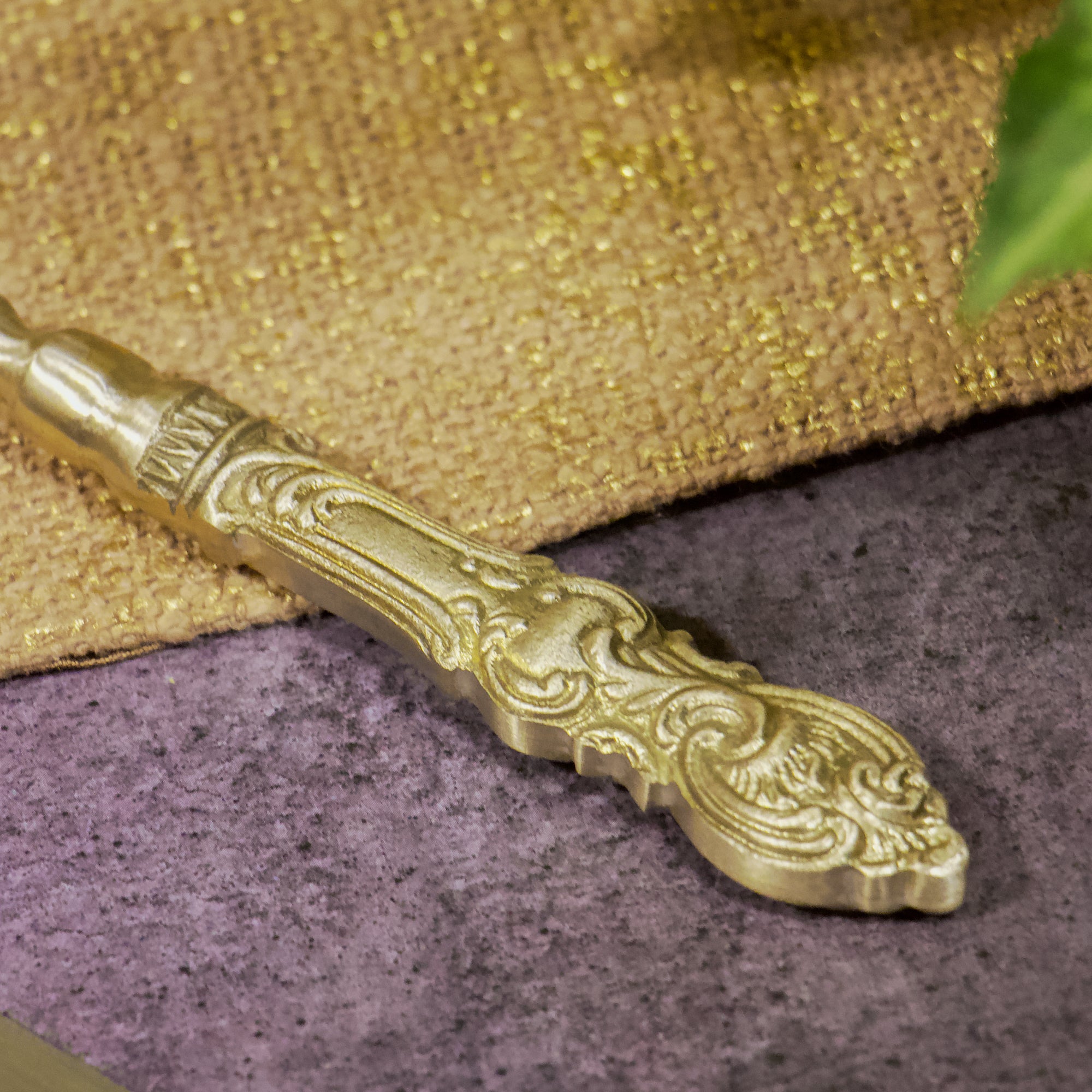 Vintage Look Handcrafted Pure Brass Royal Cake Server - Set of 2