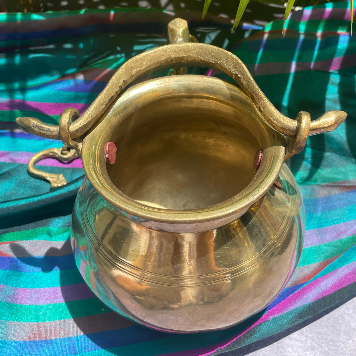 Ambi Handcrafted Elegant Vintage Brass Lota / Water Pot with Handle