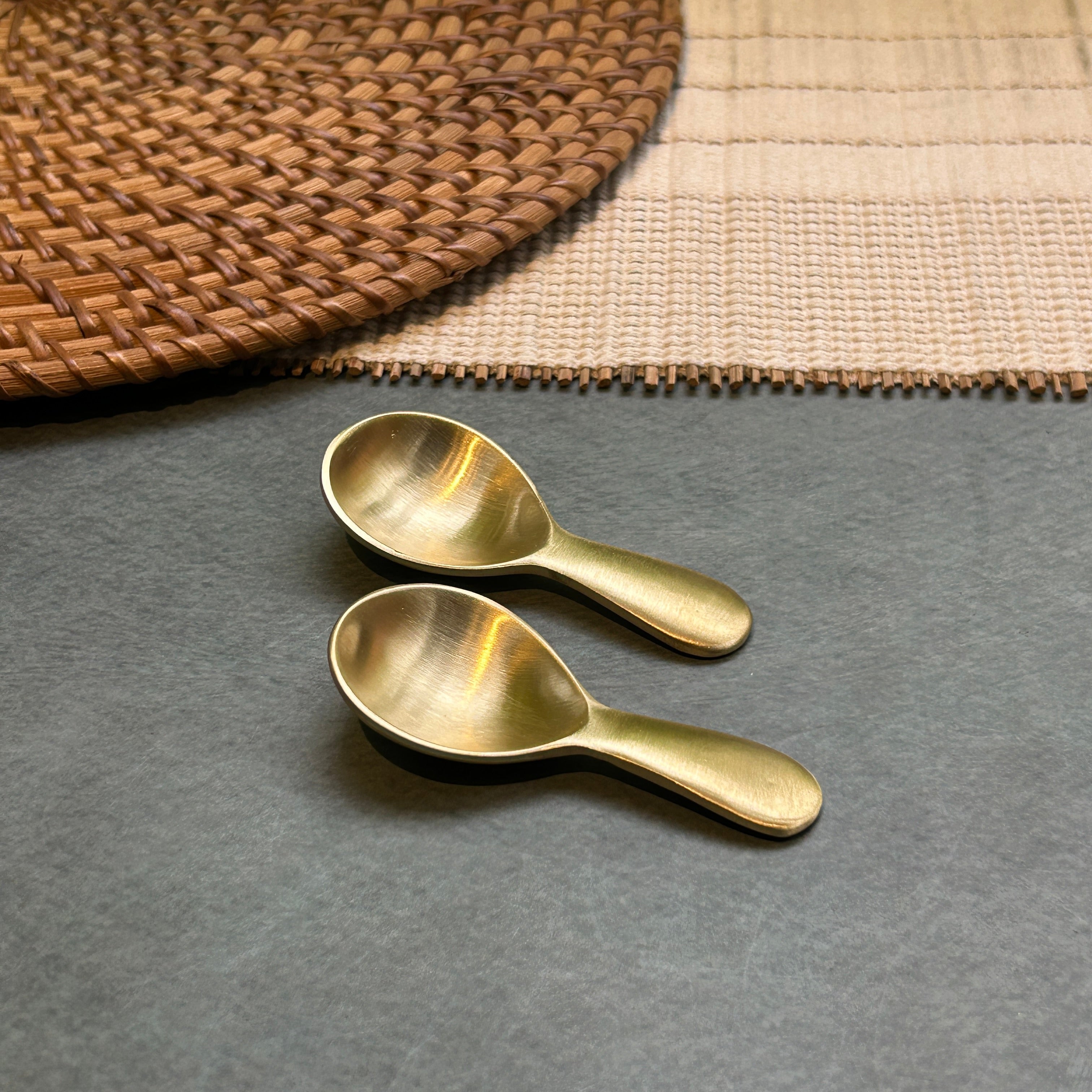 Ambi Mini Pure Brass Scoop Spoon | Masala Dabba Spoon |