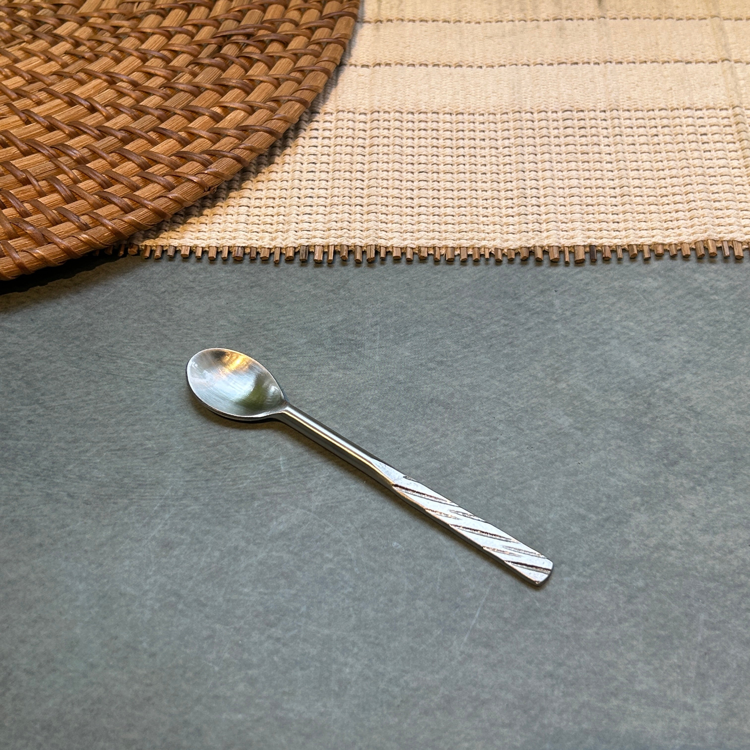 Ambi Pure Brass Linear Ridge design Tea and Coffee Spoon | Multipurpose Spoon |