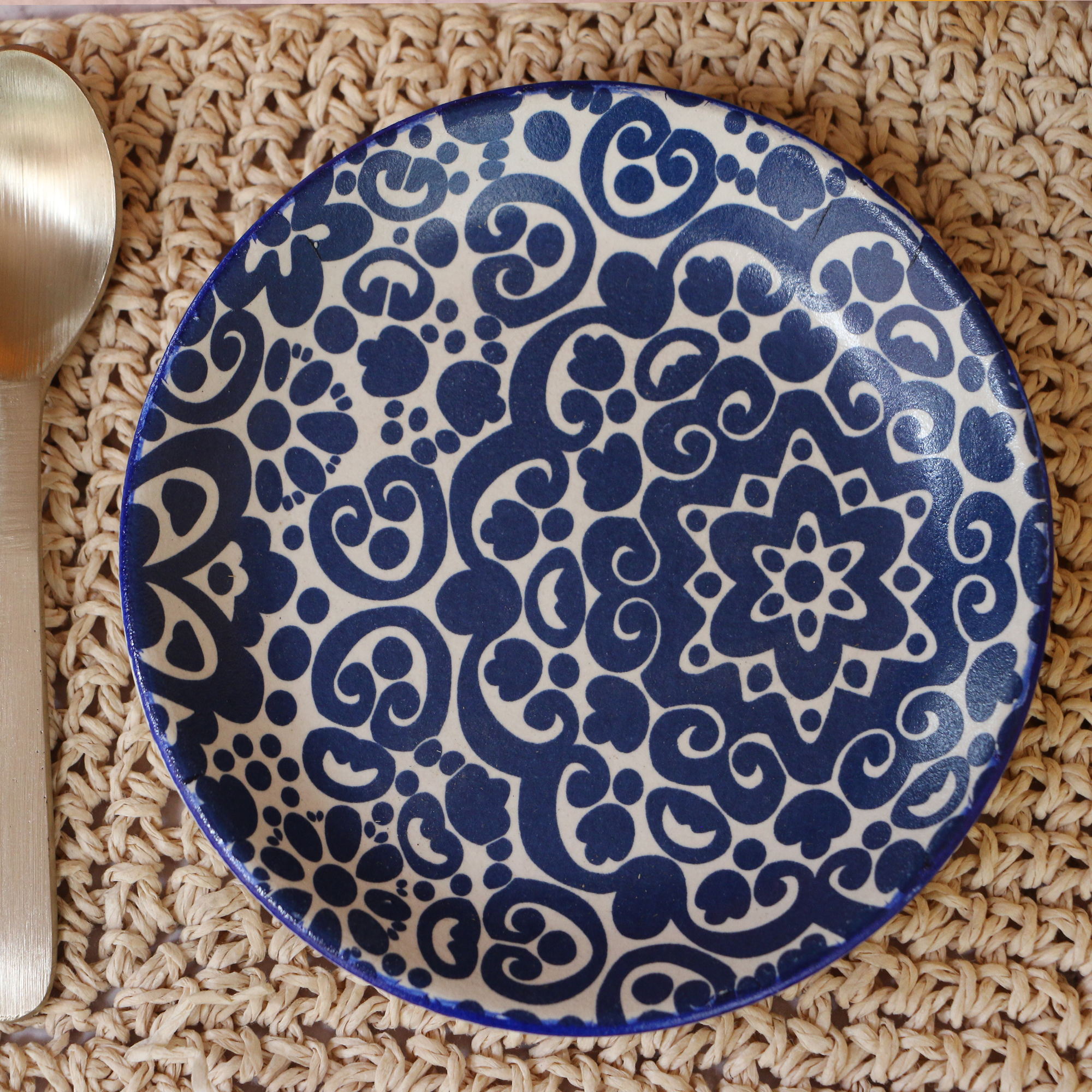 Ambi Stoneware Turkish Blue Decal Small Plate