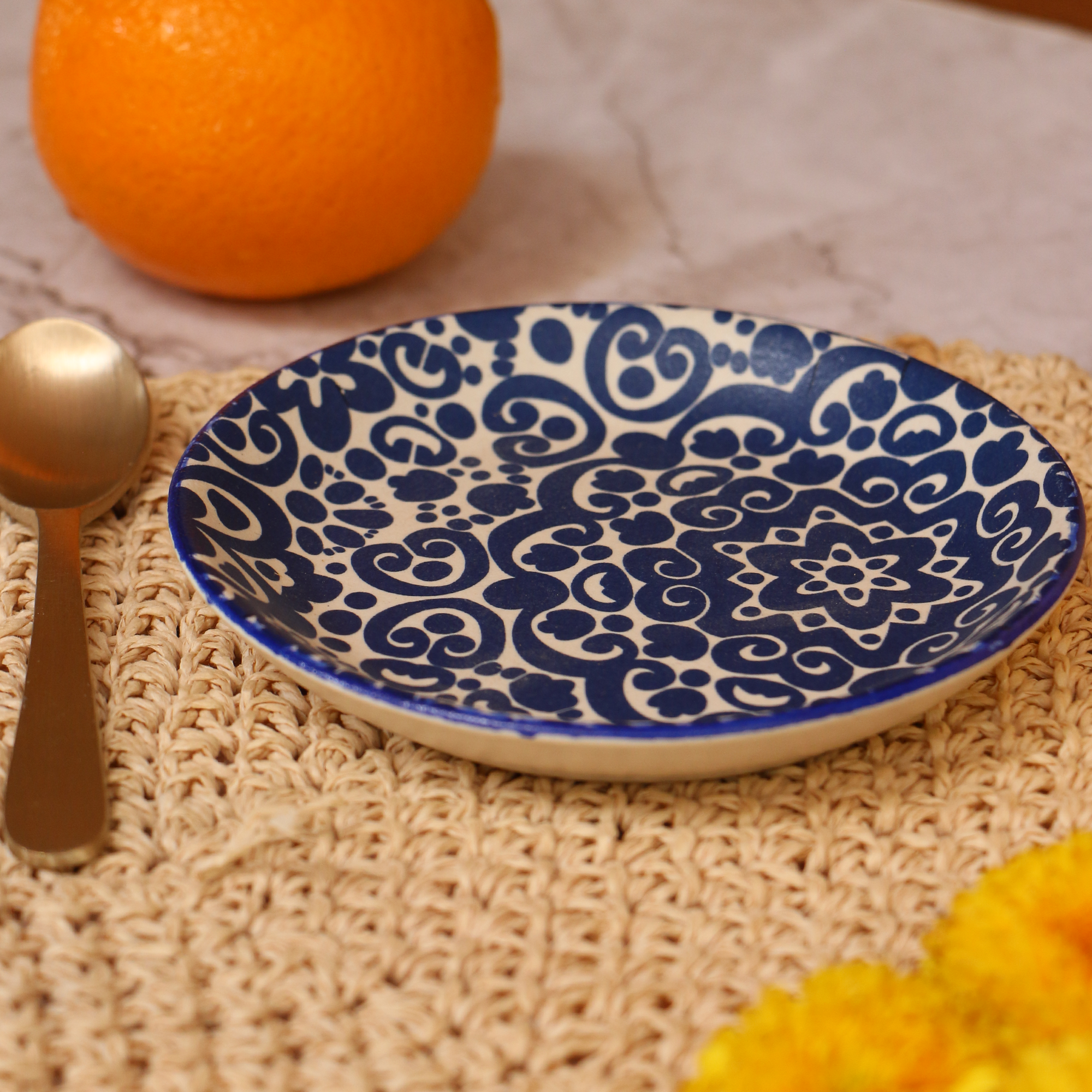 Ambi Stoneware Turkish Blue Decal Small Plate